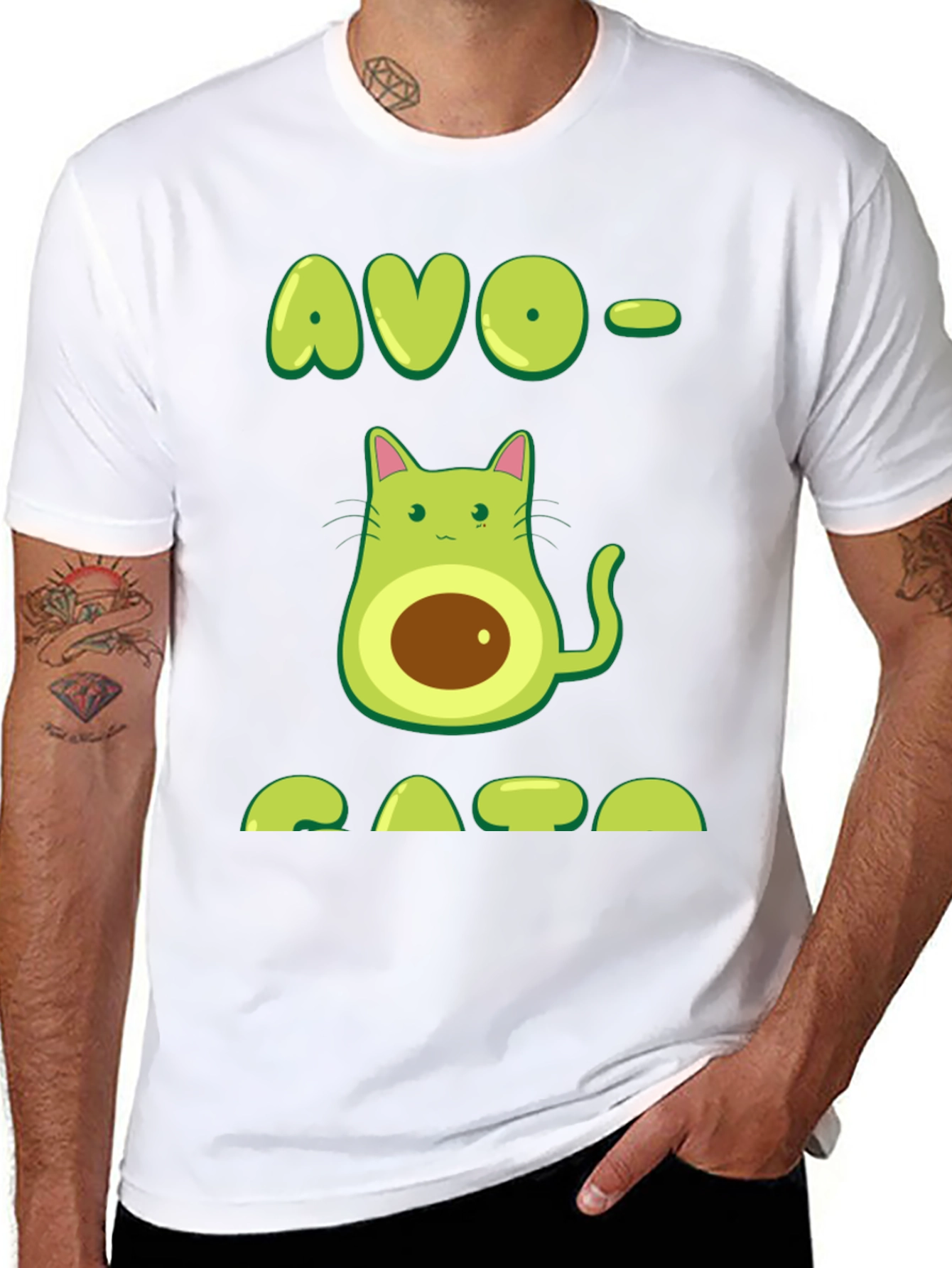 Avo-Cato T-Shirt - Avocado Cat Pun Tee