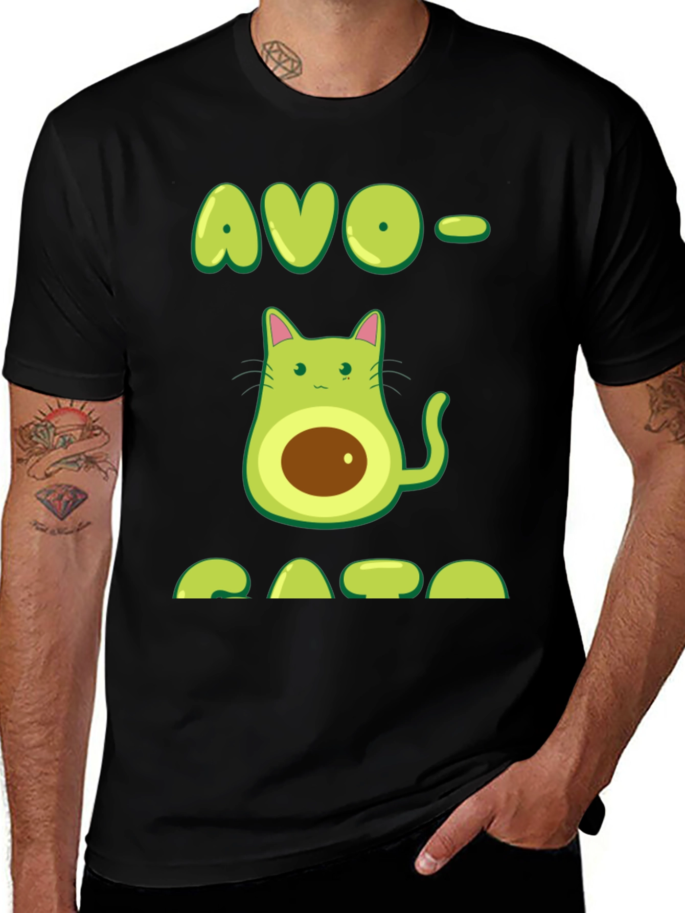 Avo-Cato T-Shirt - Avocado Cat Pun Tee