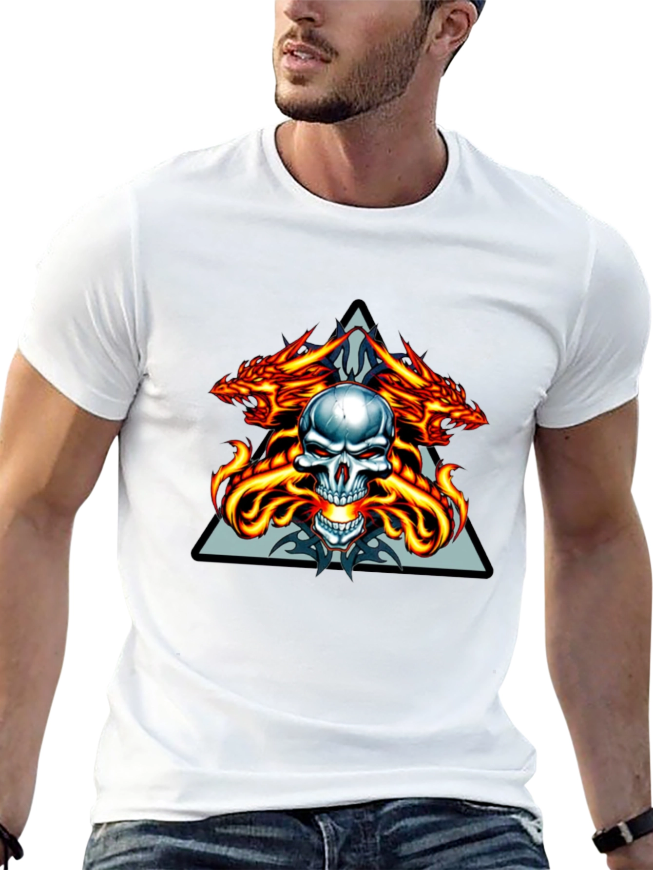 Dragon Skull Graphic Tee - Menswear