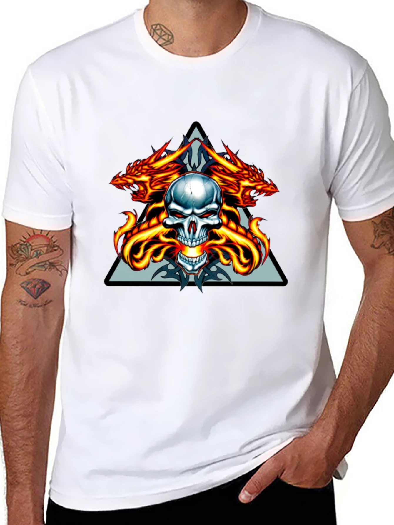Dragon Skull Graphic Tee - Menswear