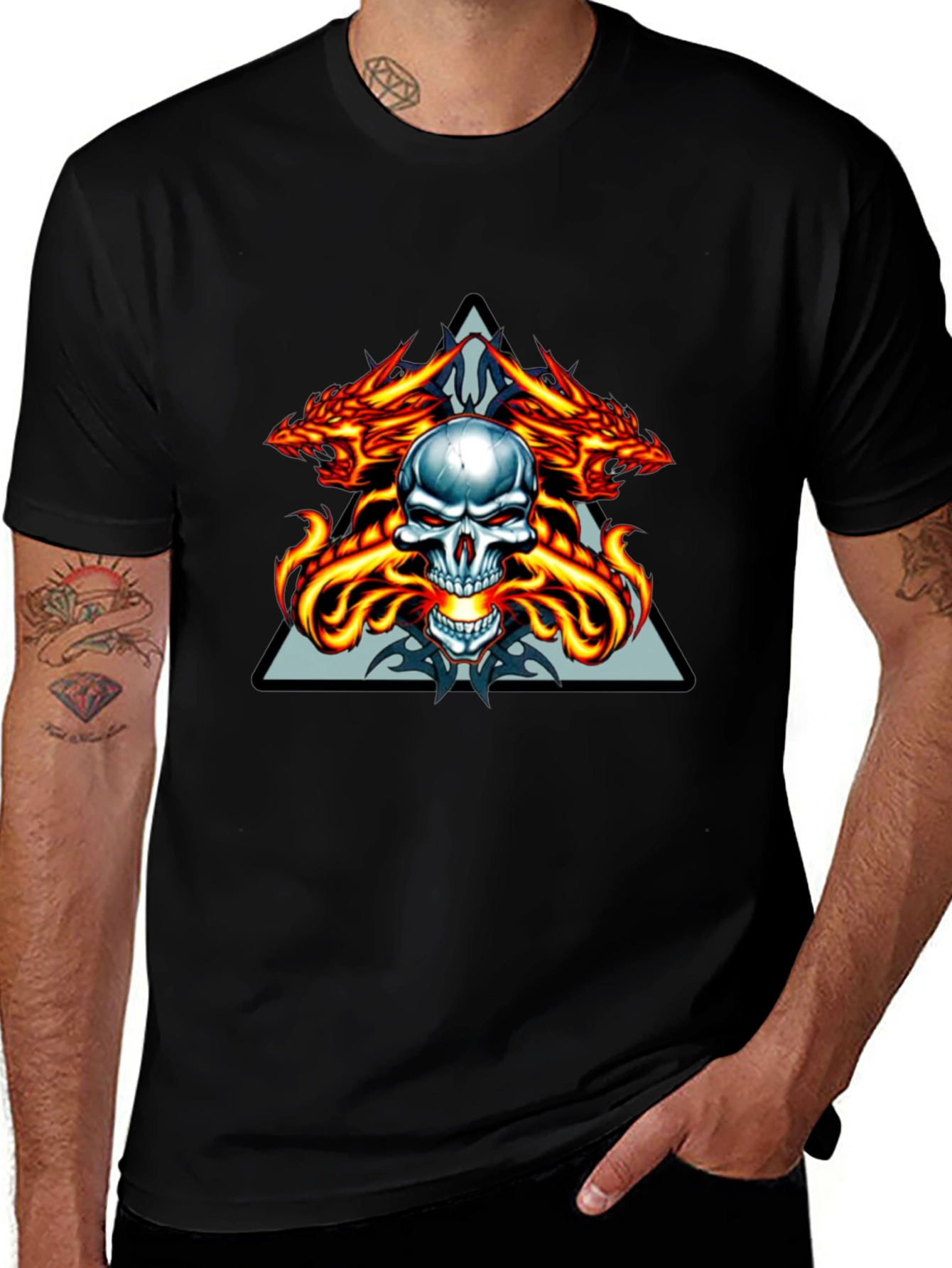 Dragon Skull Graphic Tee - Menswear