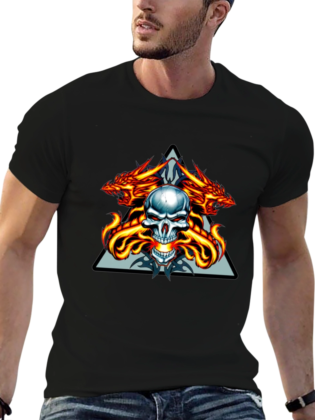 Dragon Skull Graphic Tee - Menswear
