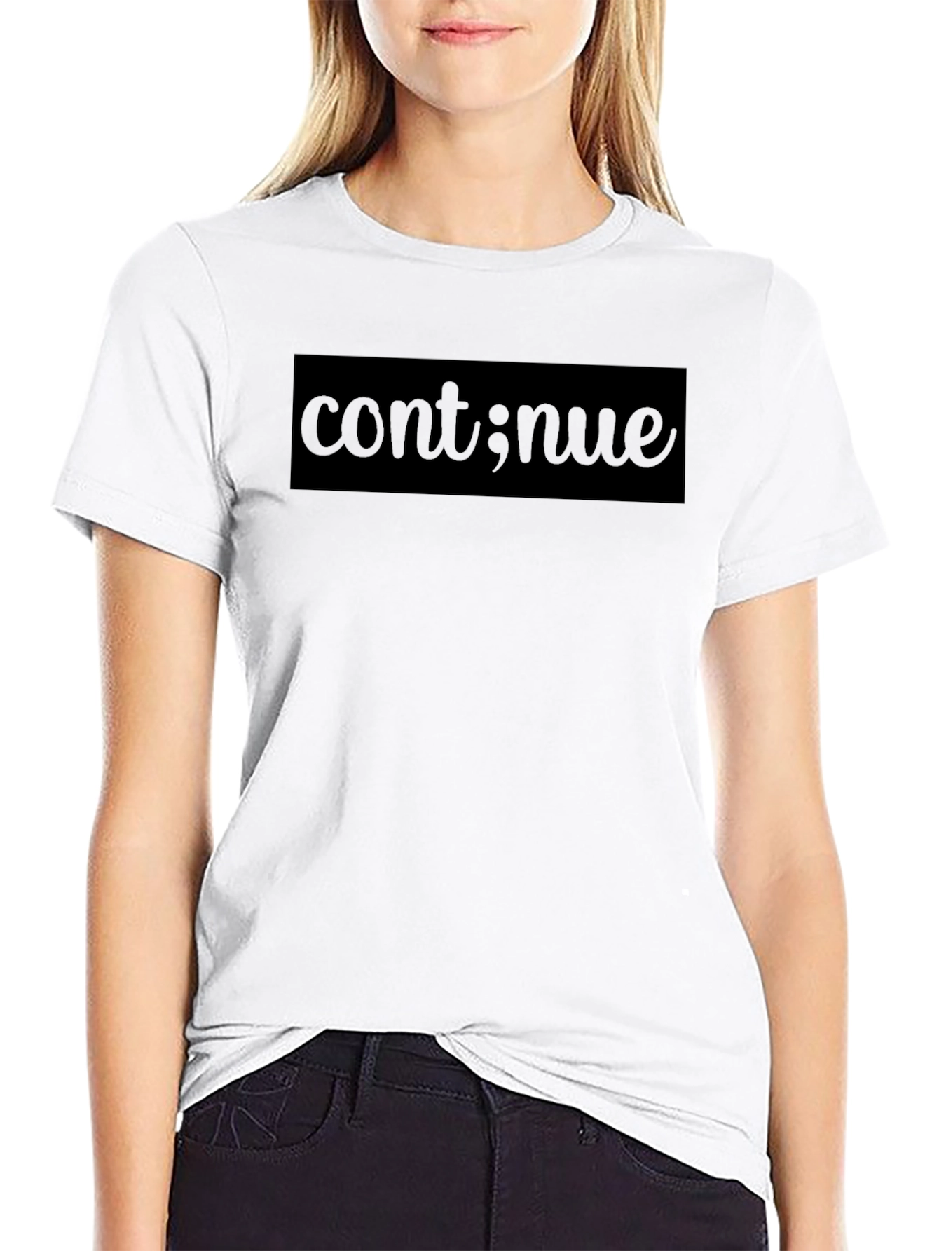 Continue Script Black T-Shirt
