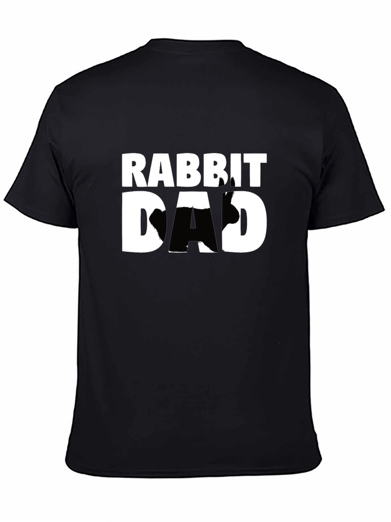 Rabbit Dad T-Shirt - Black Cotton Graphic Tee