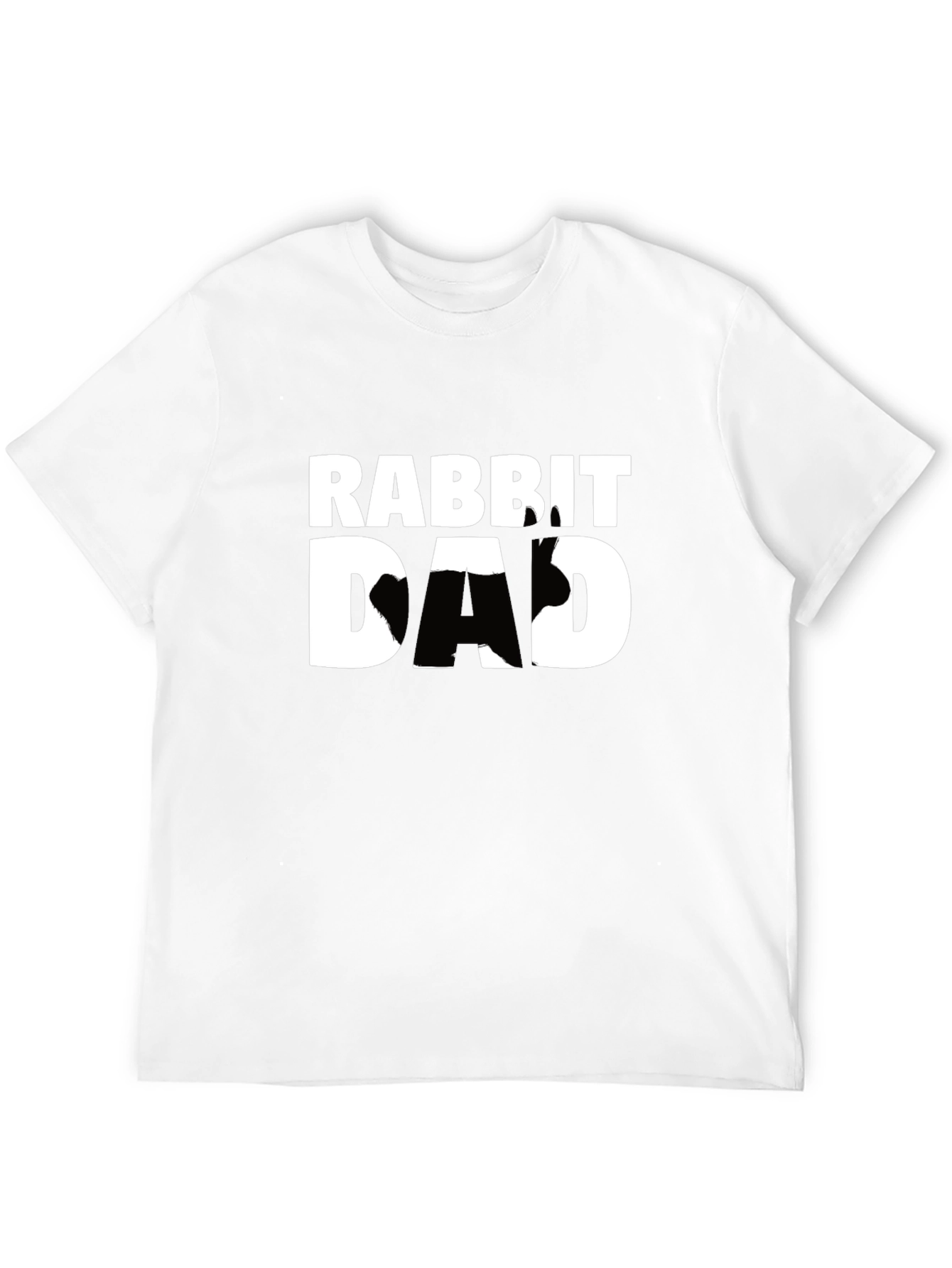 Rabbit Dad T-Shirt - Black Cotton Graphic Tee