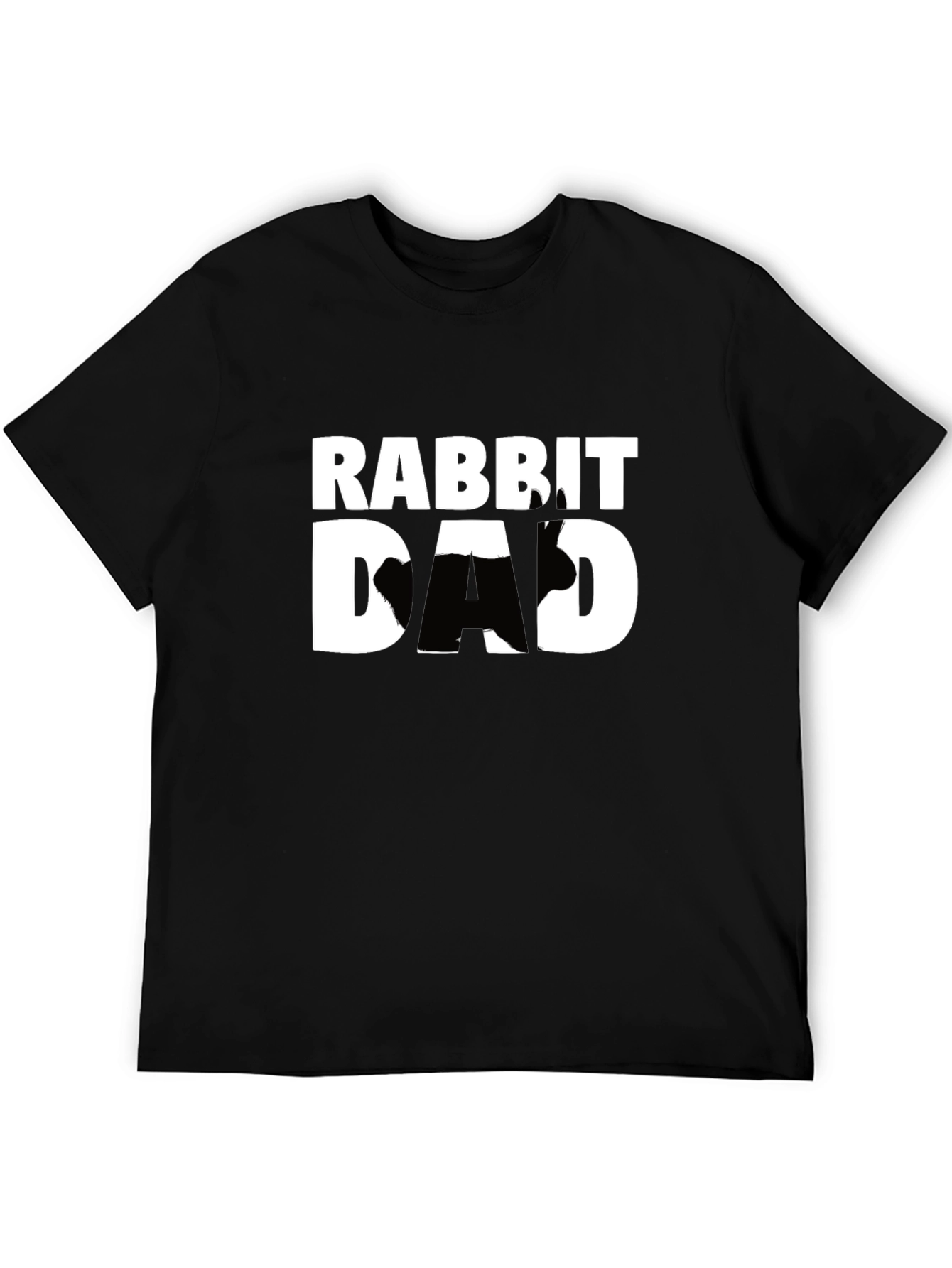 Rabbit Dad T-Shirt - Black Cotton Graphic Tee