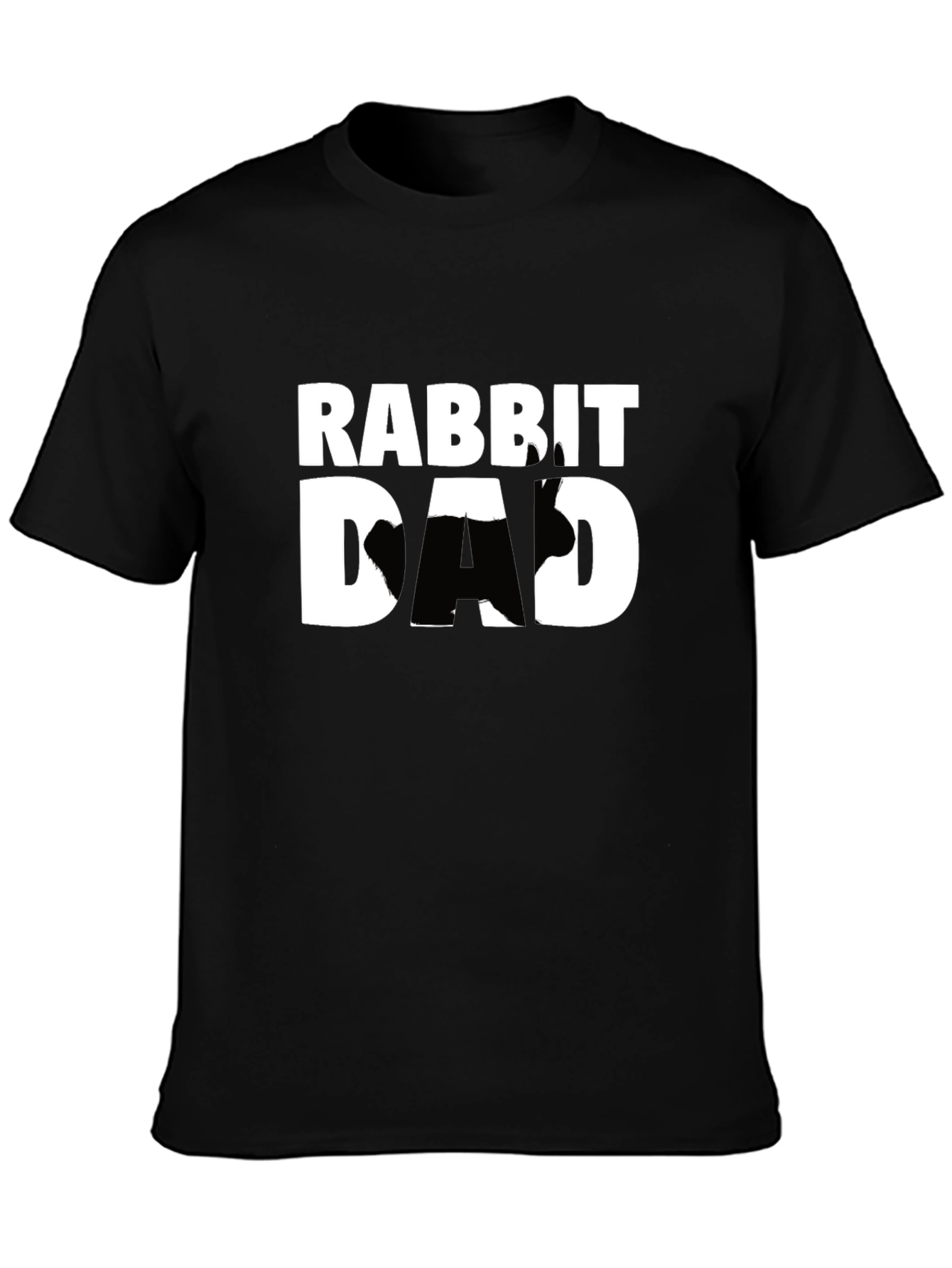 Rabbit Dad T-Shirt - Black Cotton Graphic Tee
