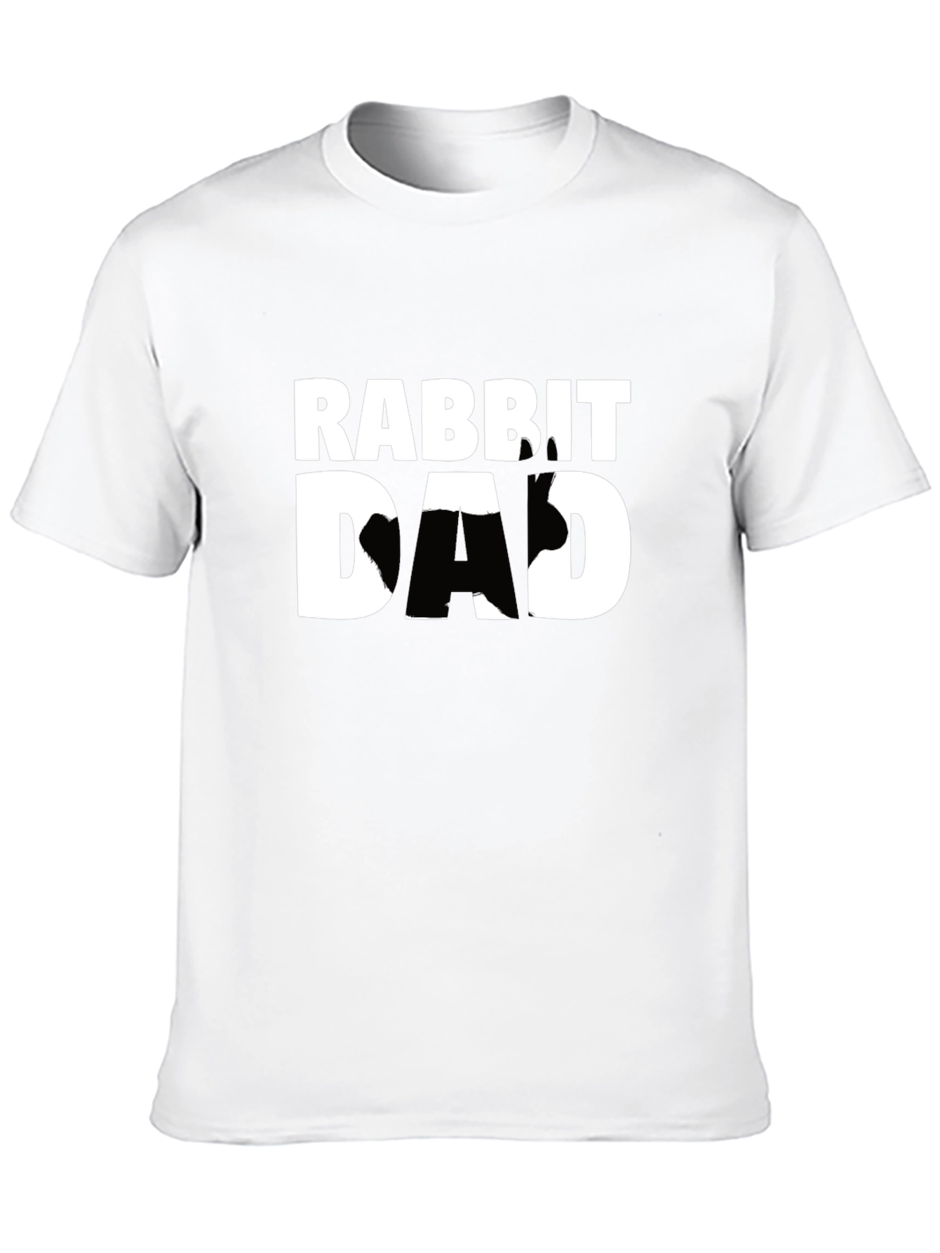 Rabbit Dad T-Shirt - Black Cotton Graphic Tee
