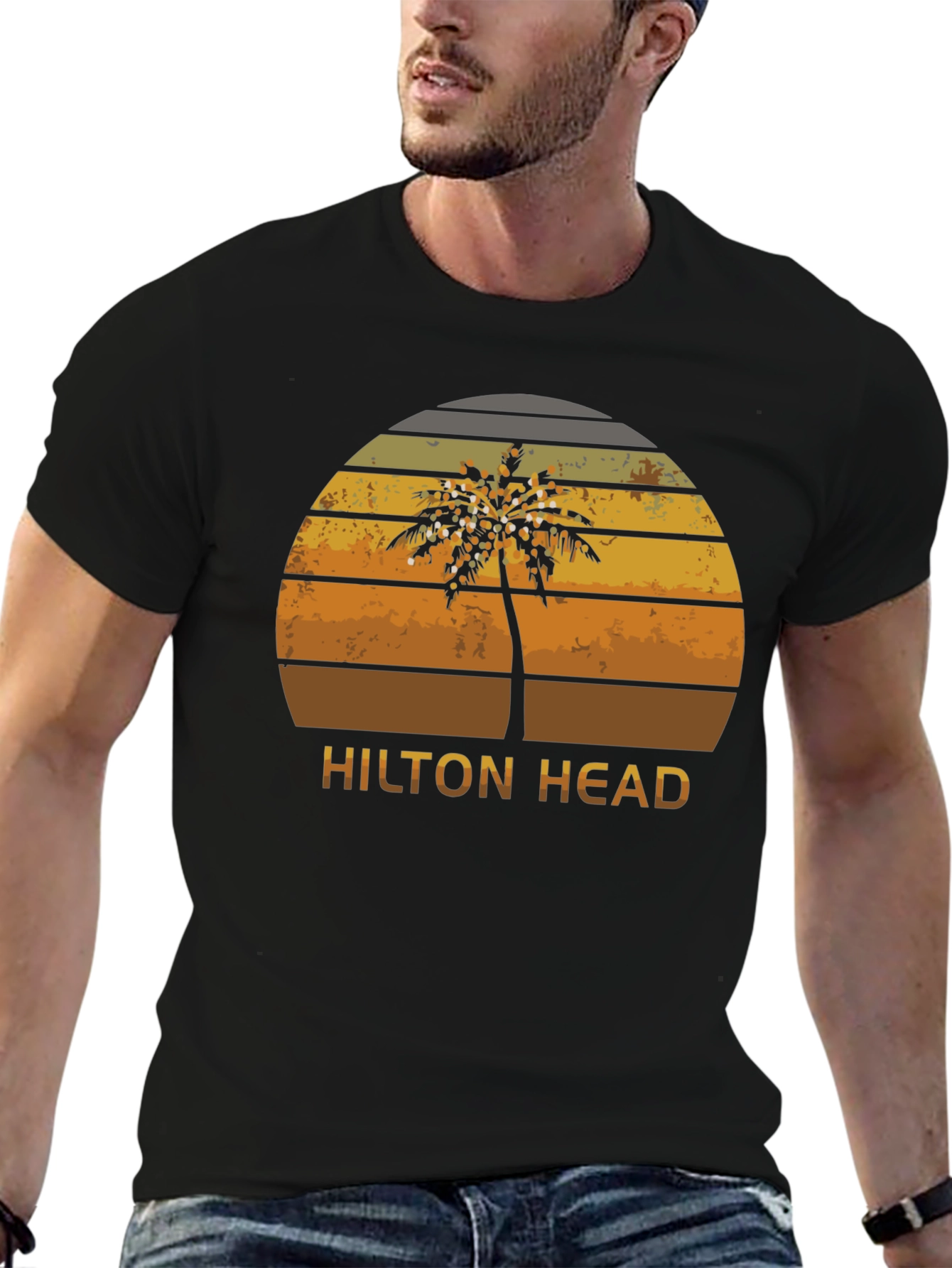 Hilton Head Retro Palm Tree Graphic Tee