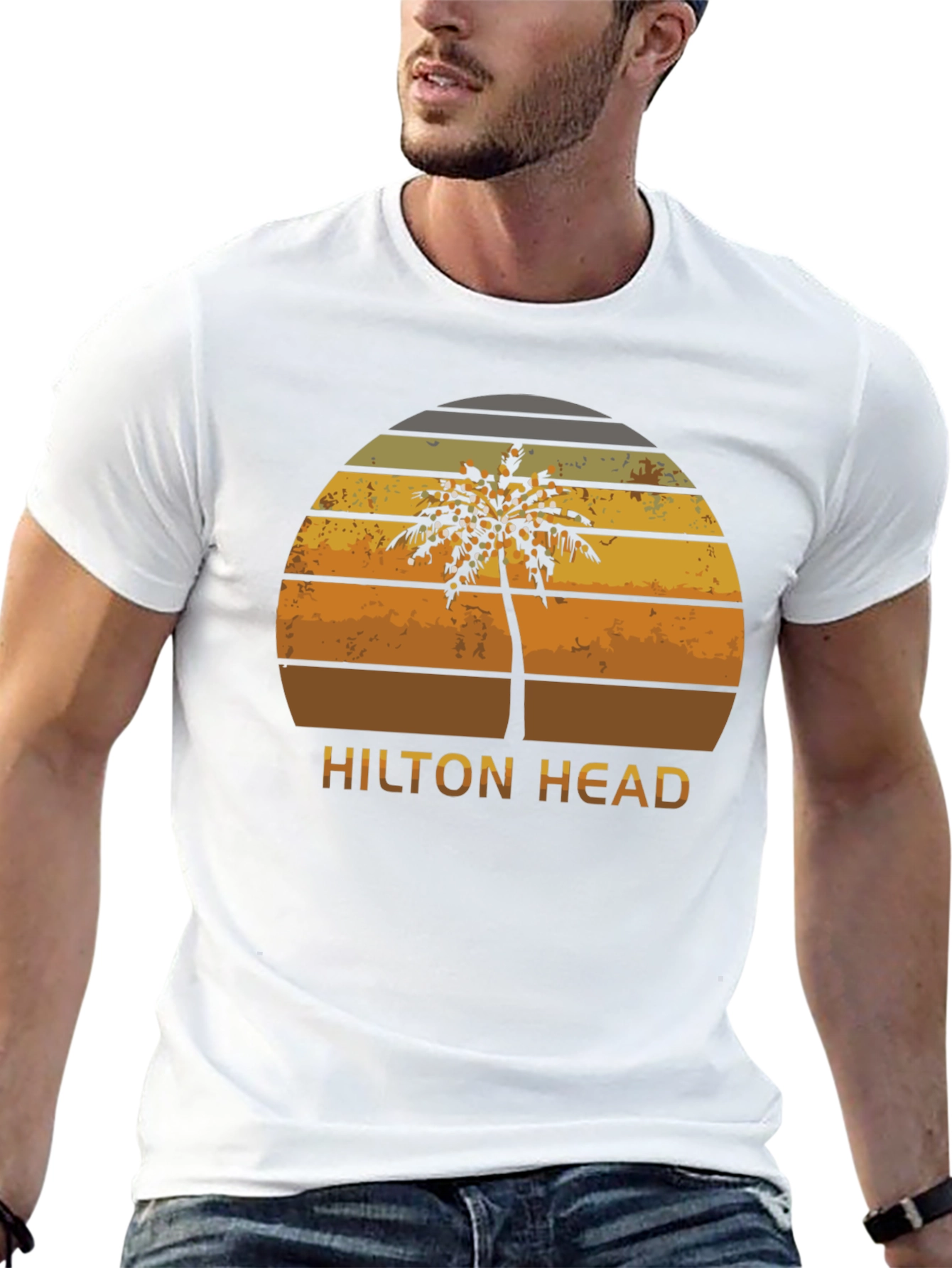 Hilton Head Retro Palm Tree Graphic Tee