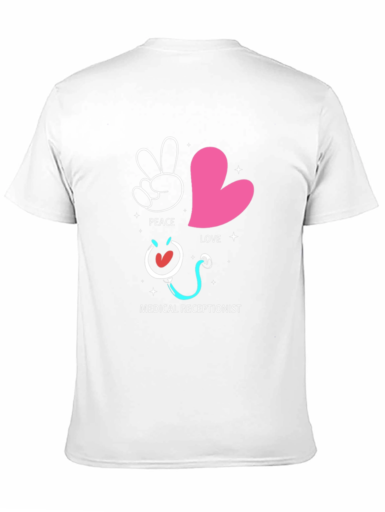 Peace Love Medical Receptionist Graphic Tee
