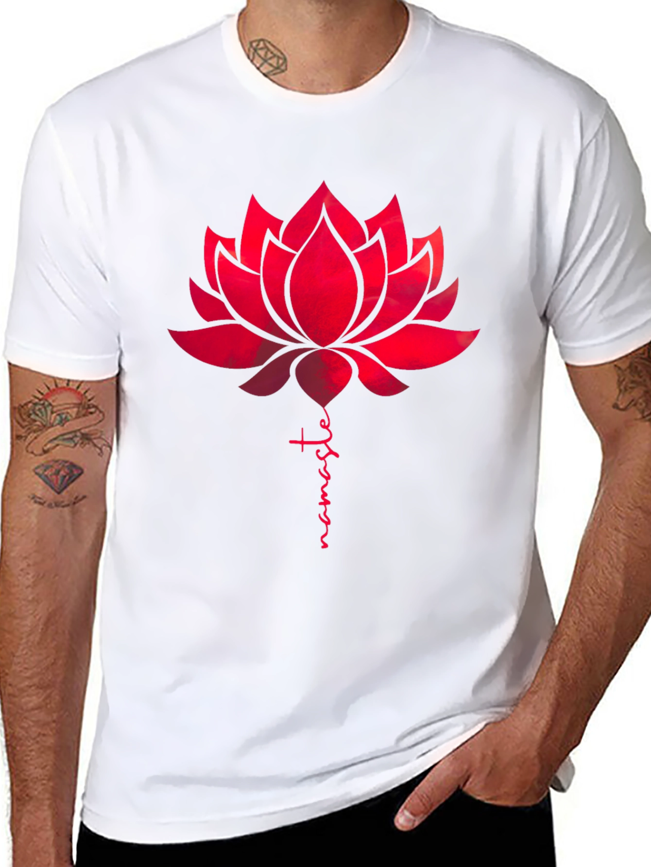 Namaste Lotus Flower Graphic Tee - Black