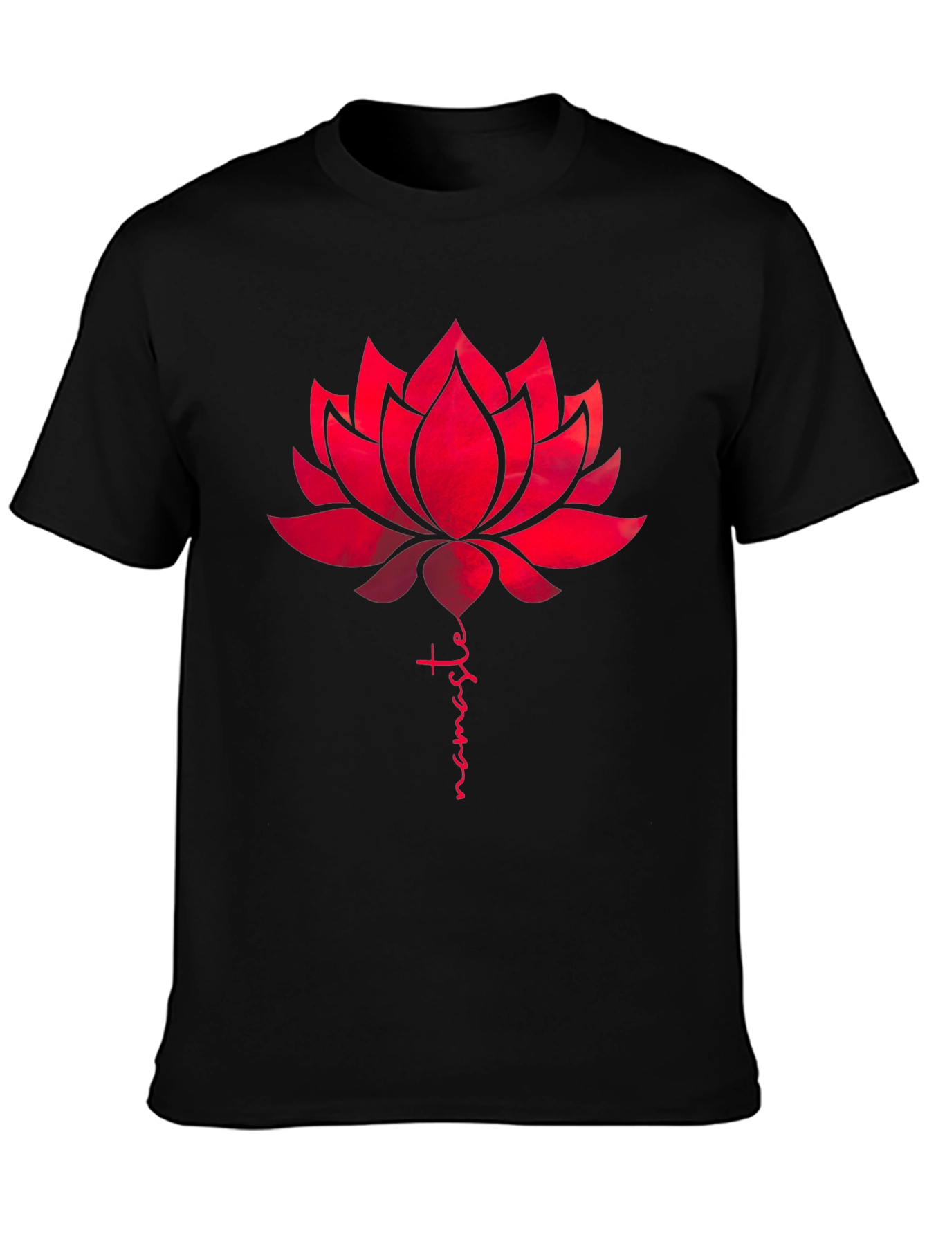 Namaste Lotus Flower Graphic Tee - Black