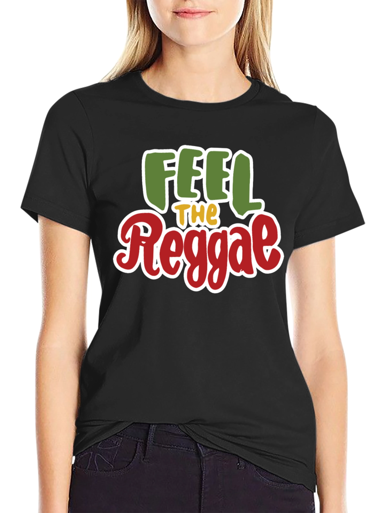 Feel The Reggae Graphic T-Shirt - Black