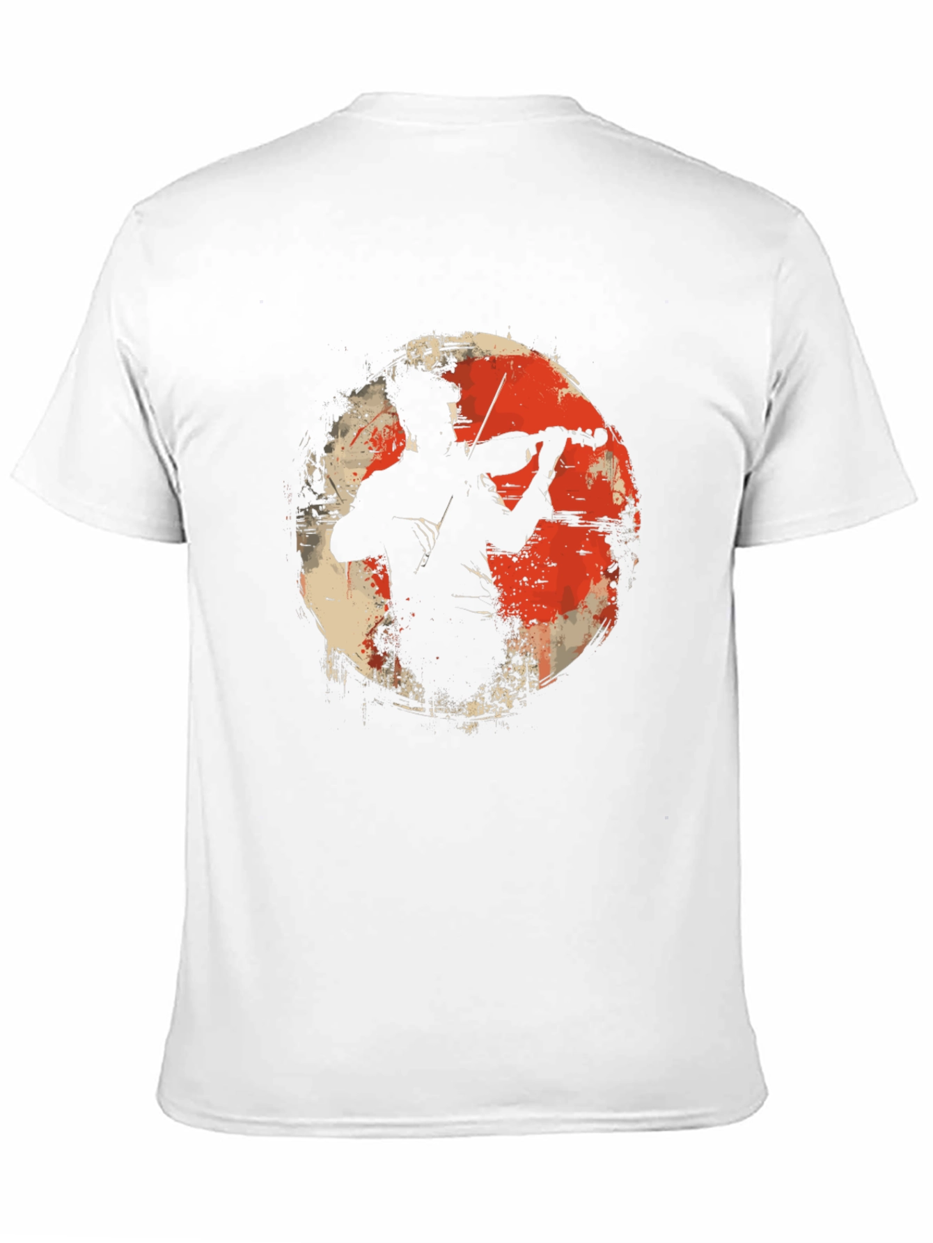 Violinist Silhouette Graphic Tee - Black Cotton T-Shirt