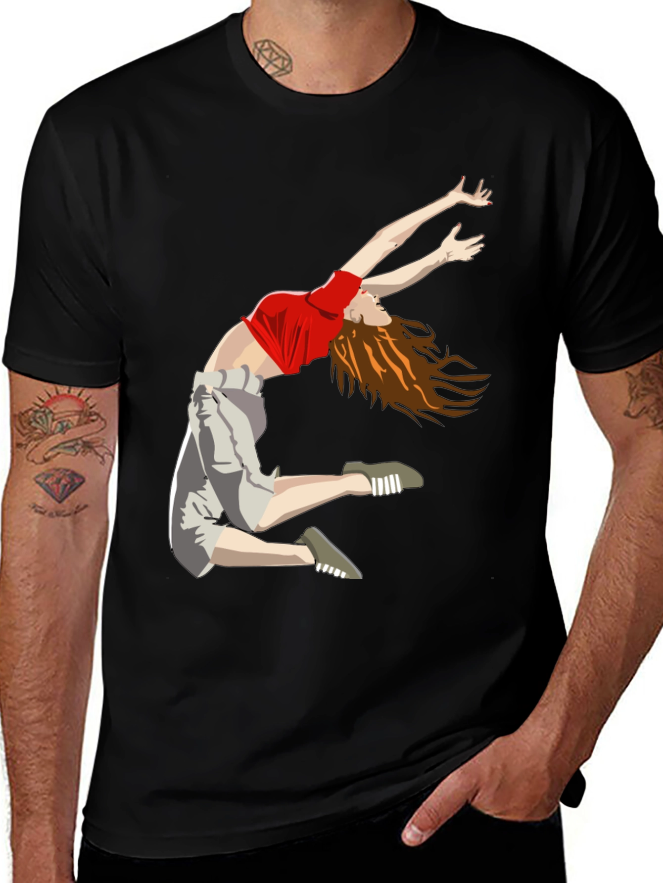 Dancing Woman Graphic Tee - Cool Casual Style