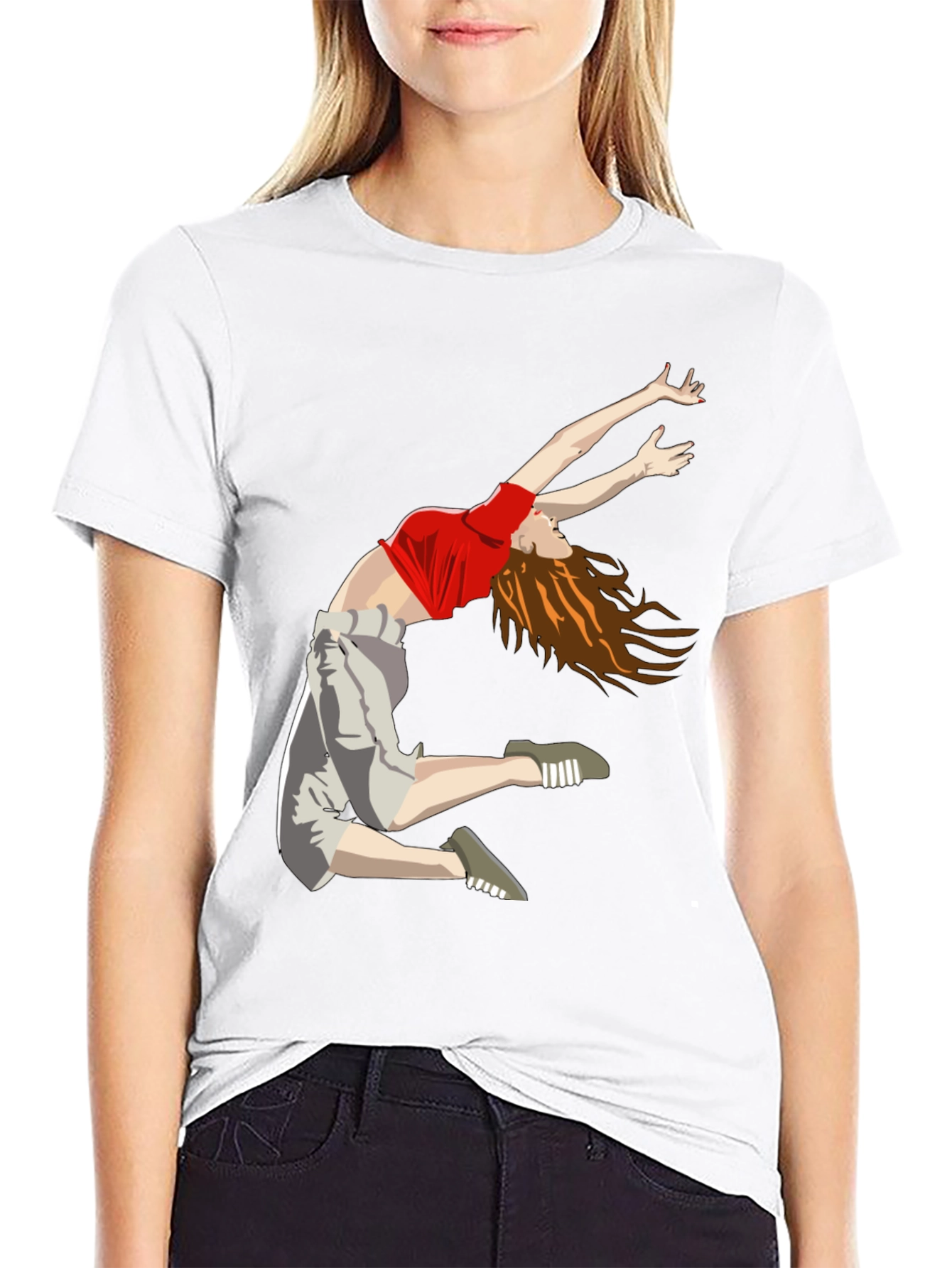 Dancing Woman Graphic Tee - Cool Casual Style