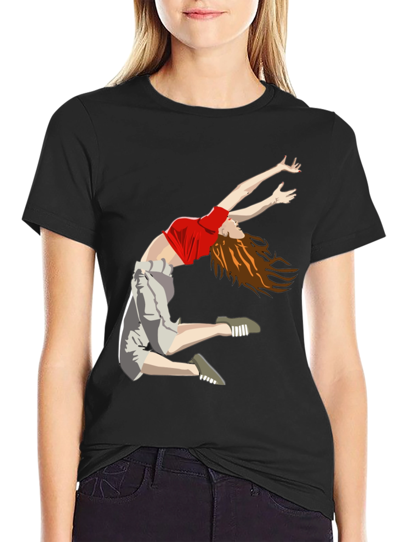 Dancing Woman Graphic Tee - Cool Casual Style