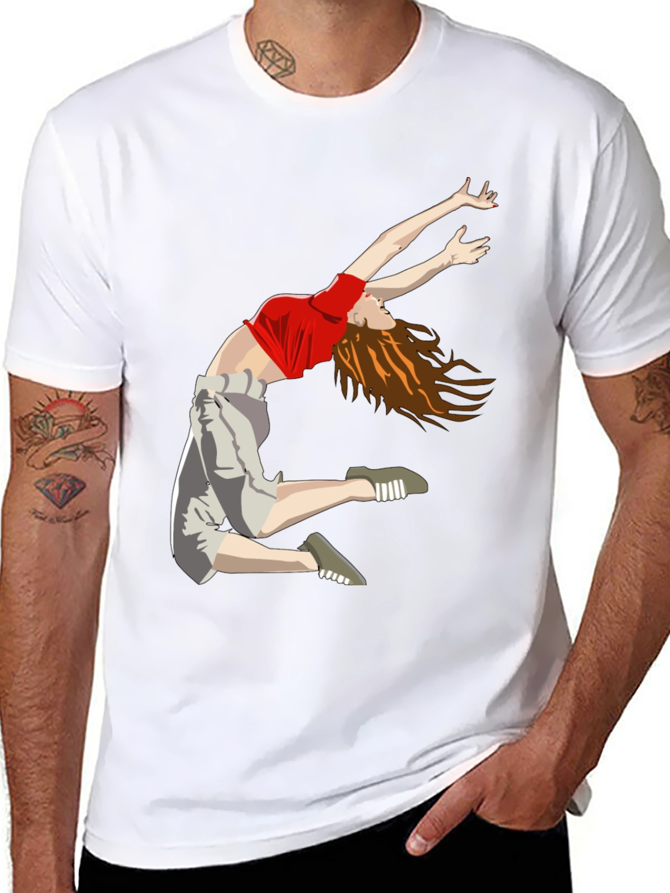 Dancing Woman Graphic Tee - Cool Casual Style