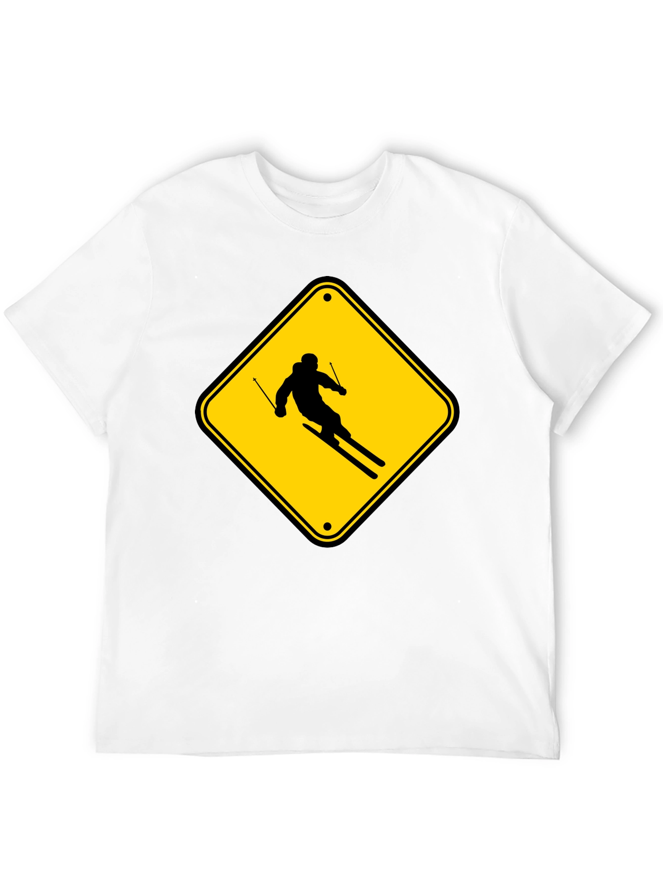 Ski Sign T-Shirt - Caution Skier Tee
