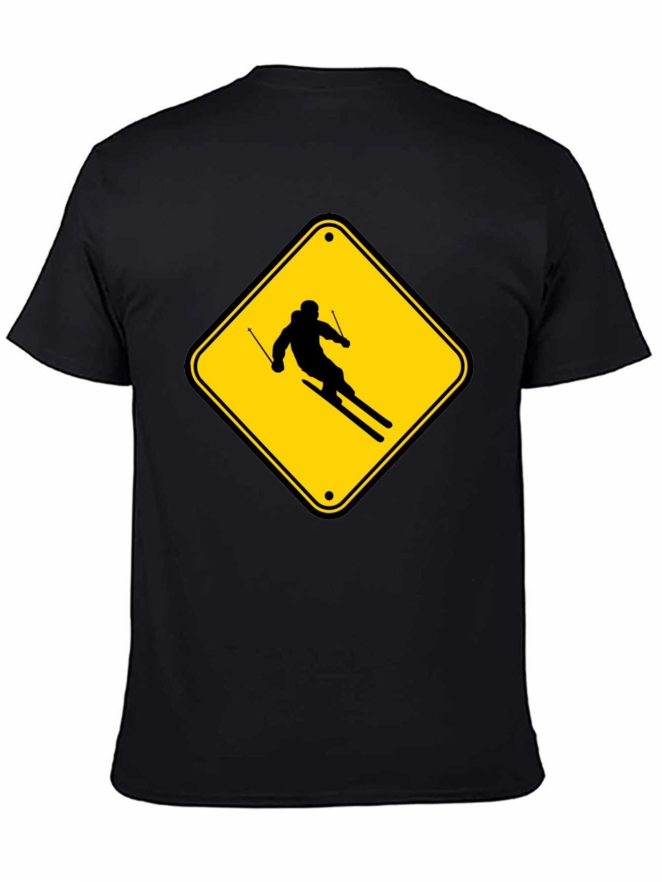 Ski Sign T-Shirt - Caution Skier Tee
