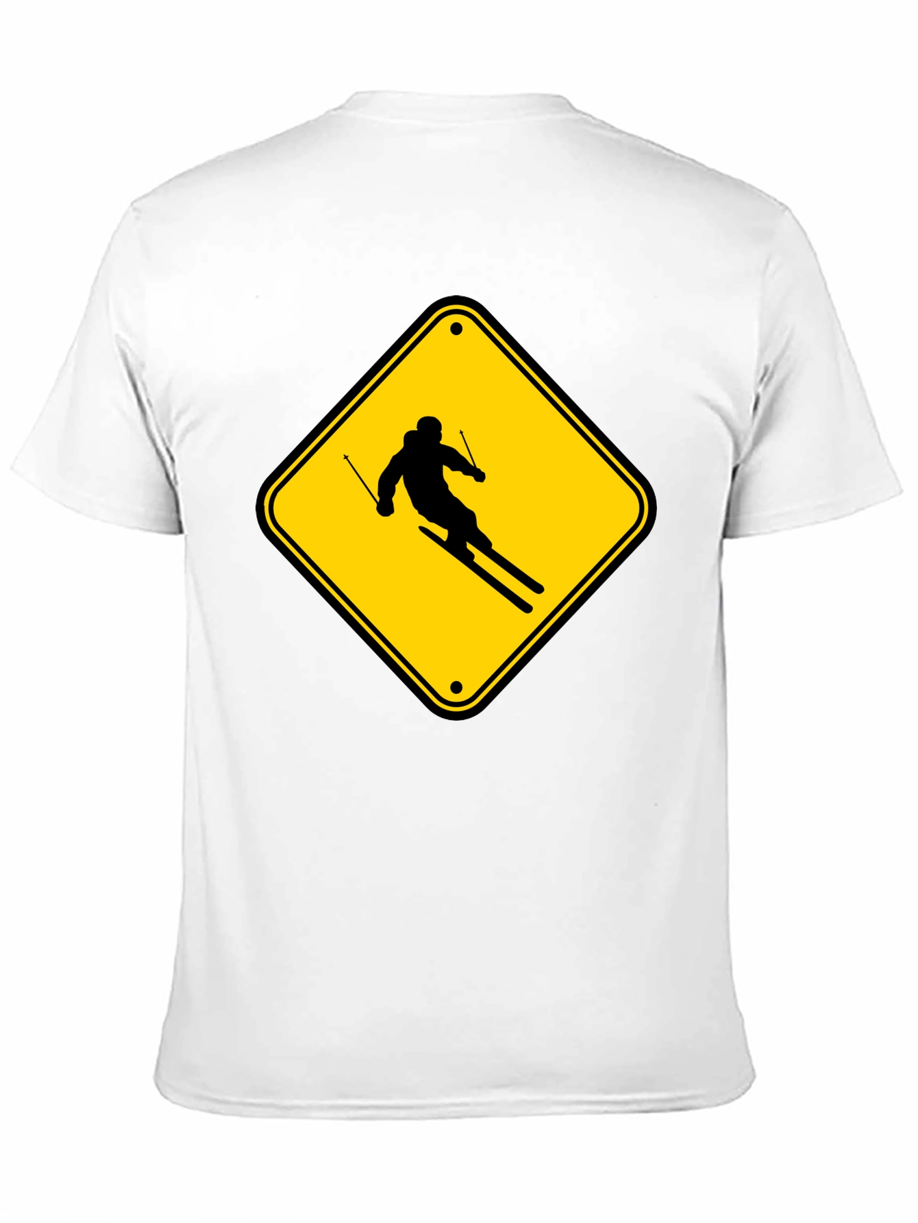 Ski Sign T-Shirt - Caution Skier Tee