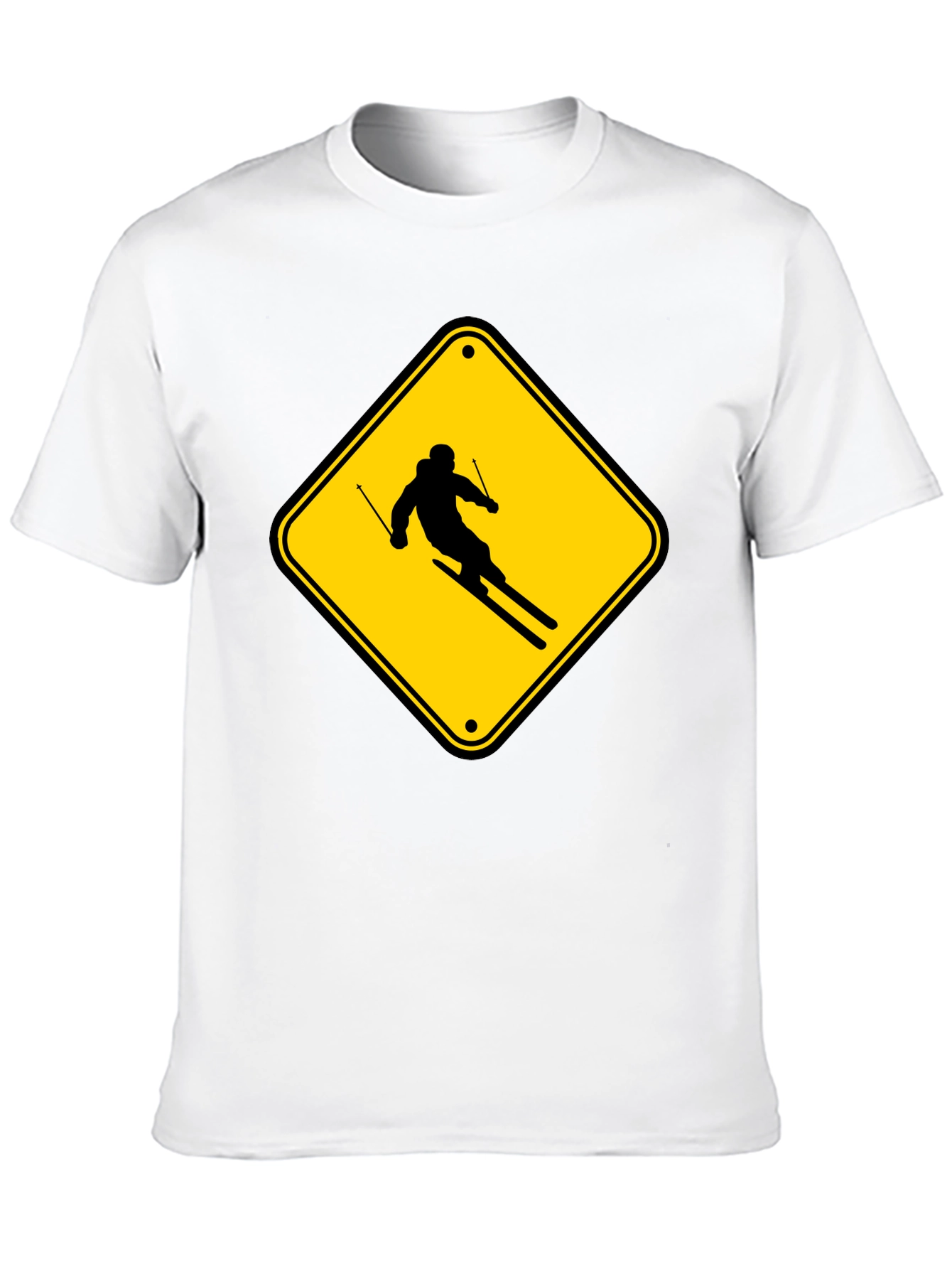 Ski Sign T-Shirt - Caution Skier Tee