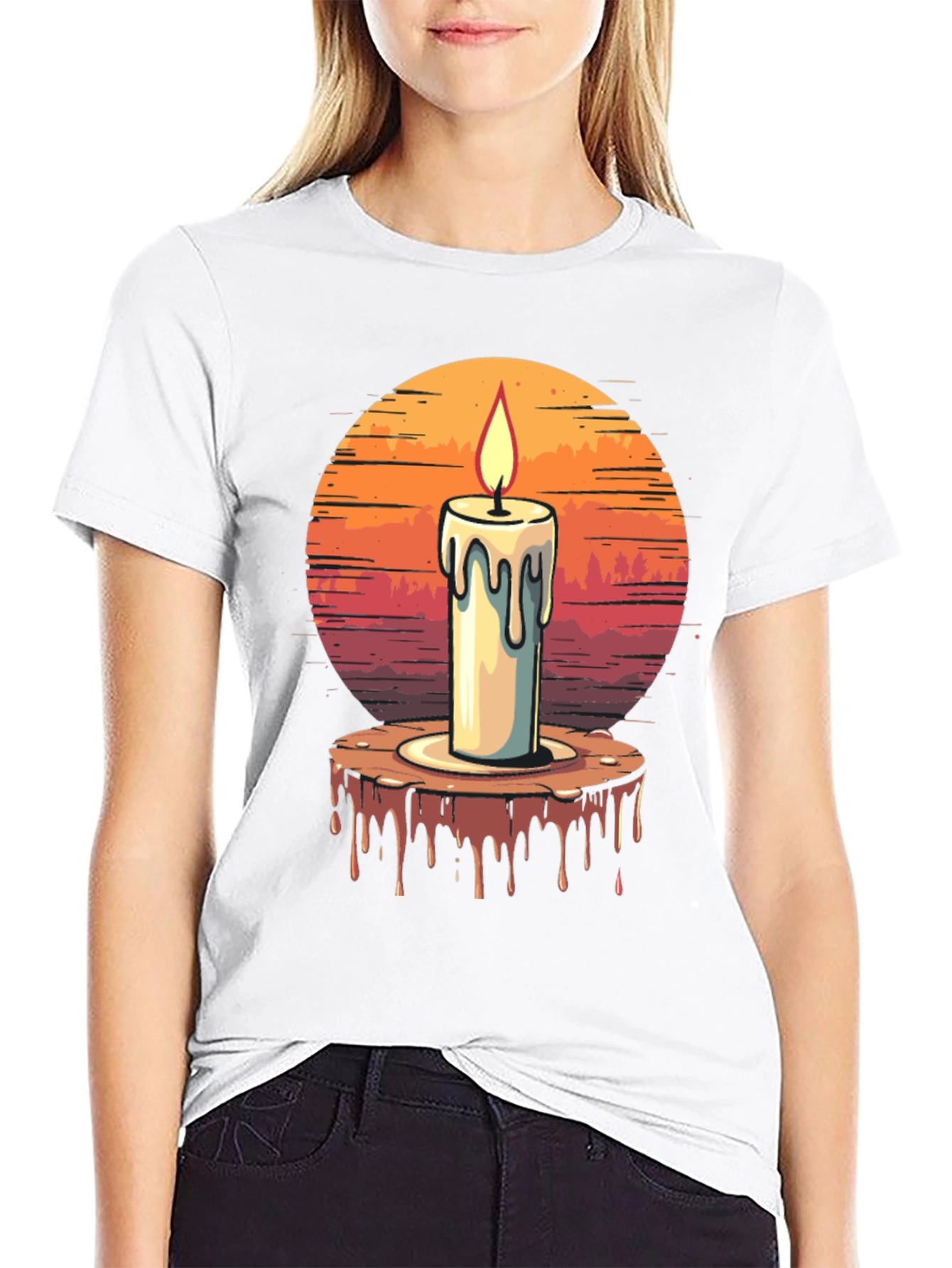 Candle Graphic T-Shirt - Unique Design