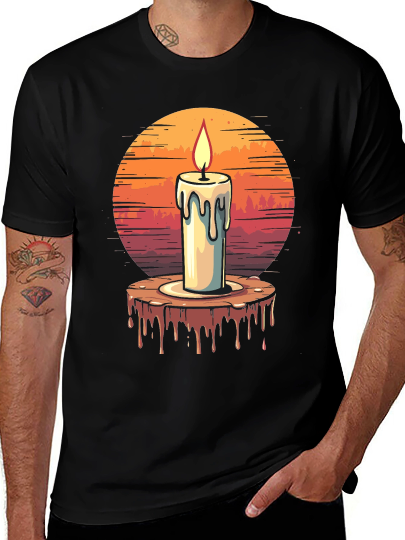 Candle Graphic T-Shirt - Unique Design