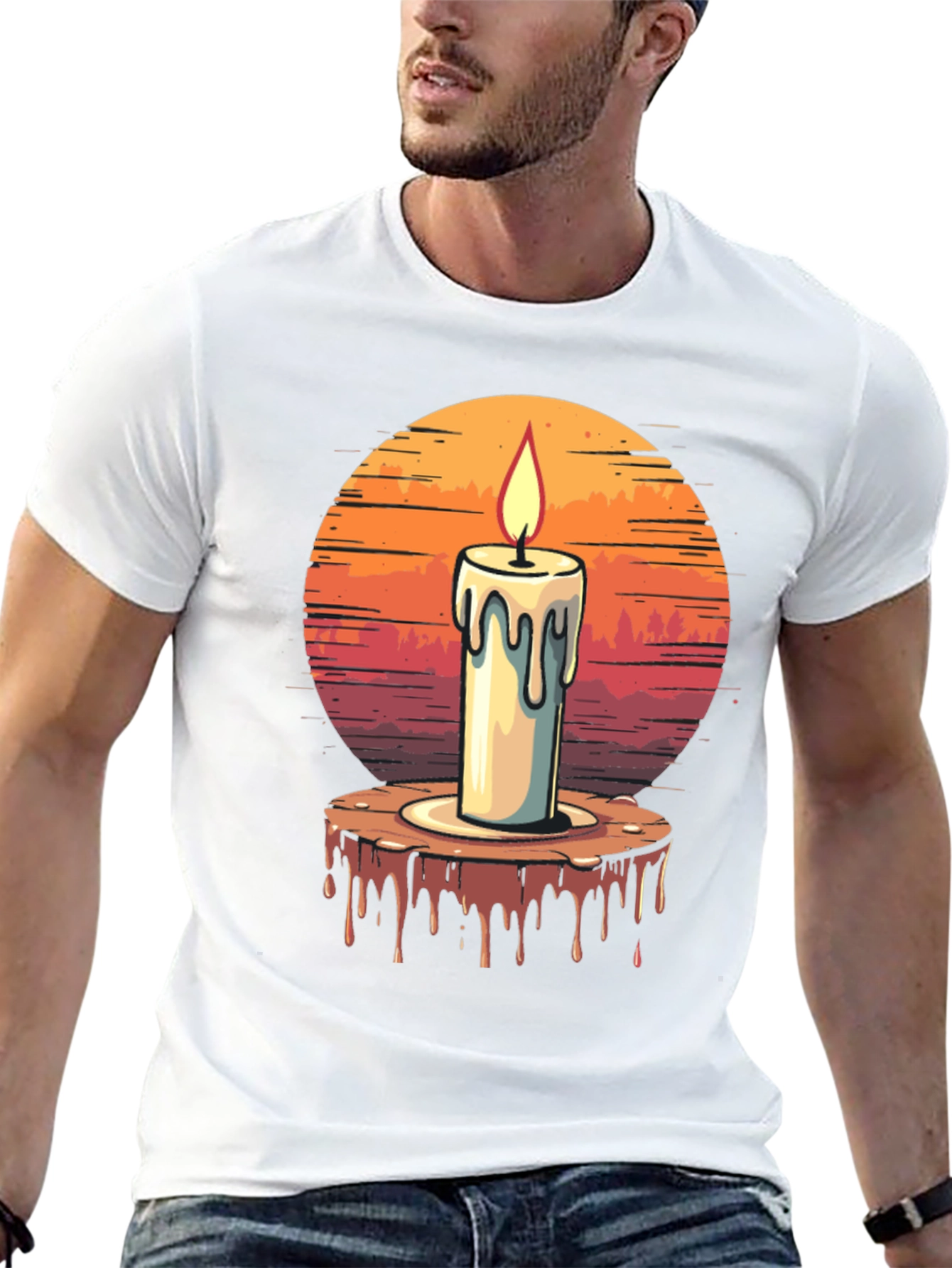 Candle Graphic T-Shirt - Unique Design