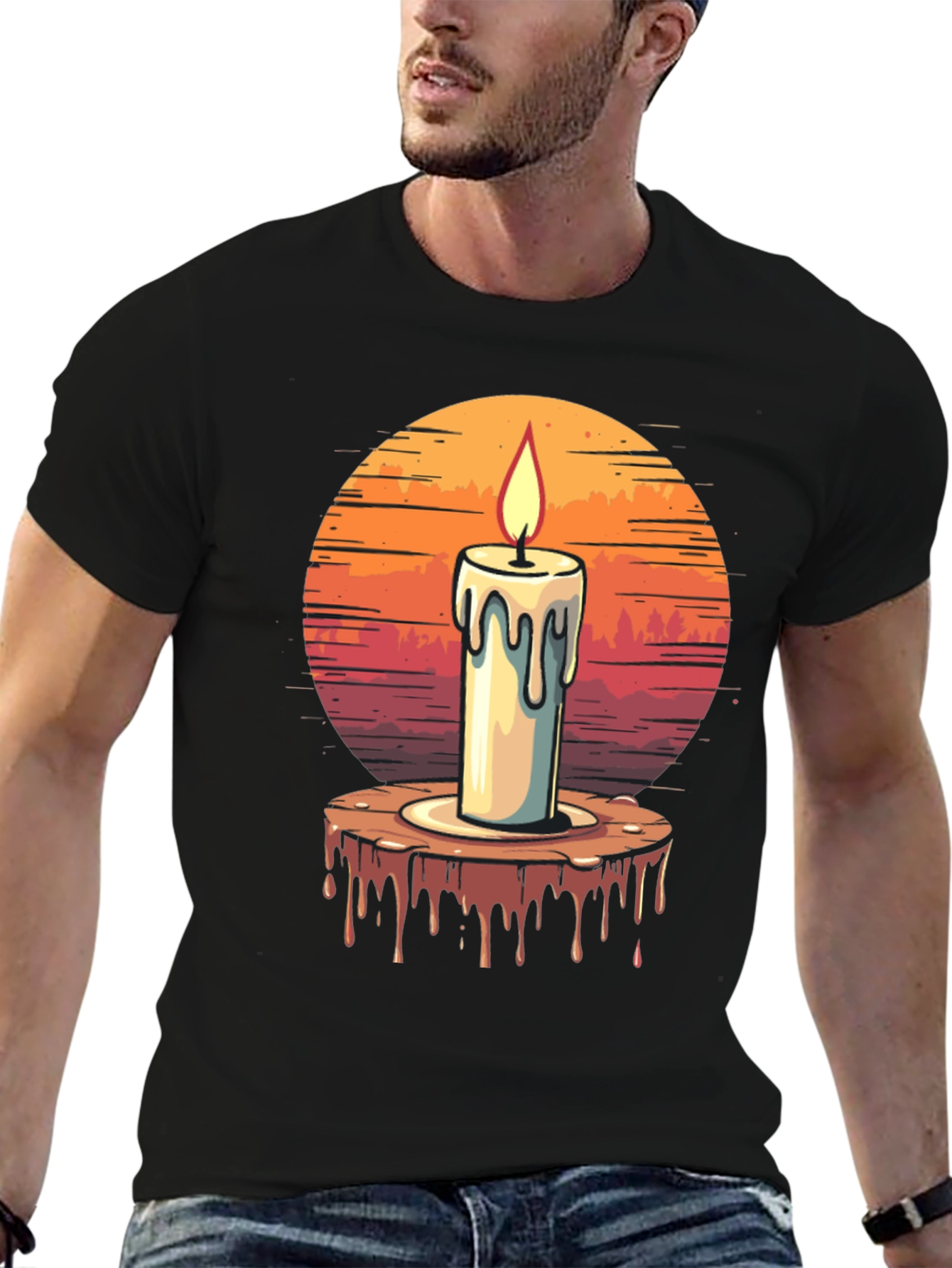 Candle Graphic T-Shirt - Unique Design