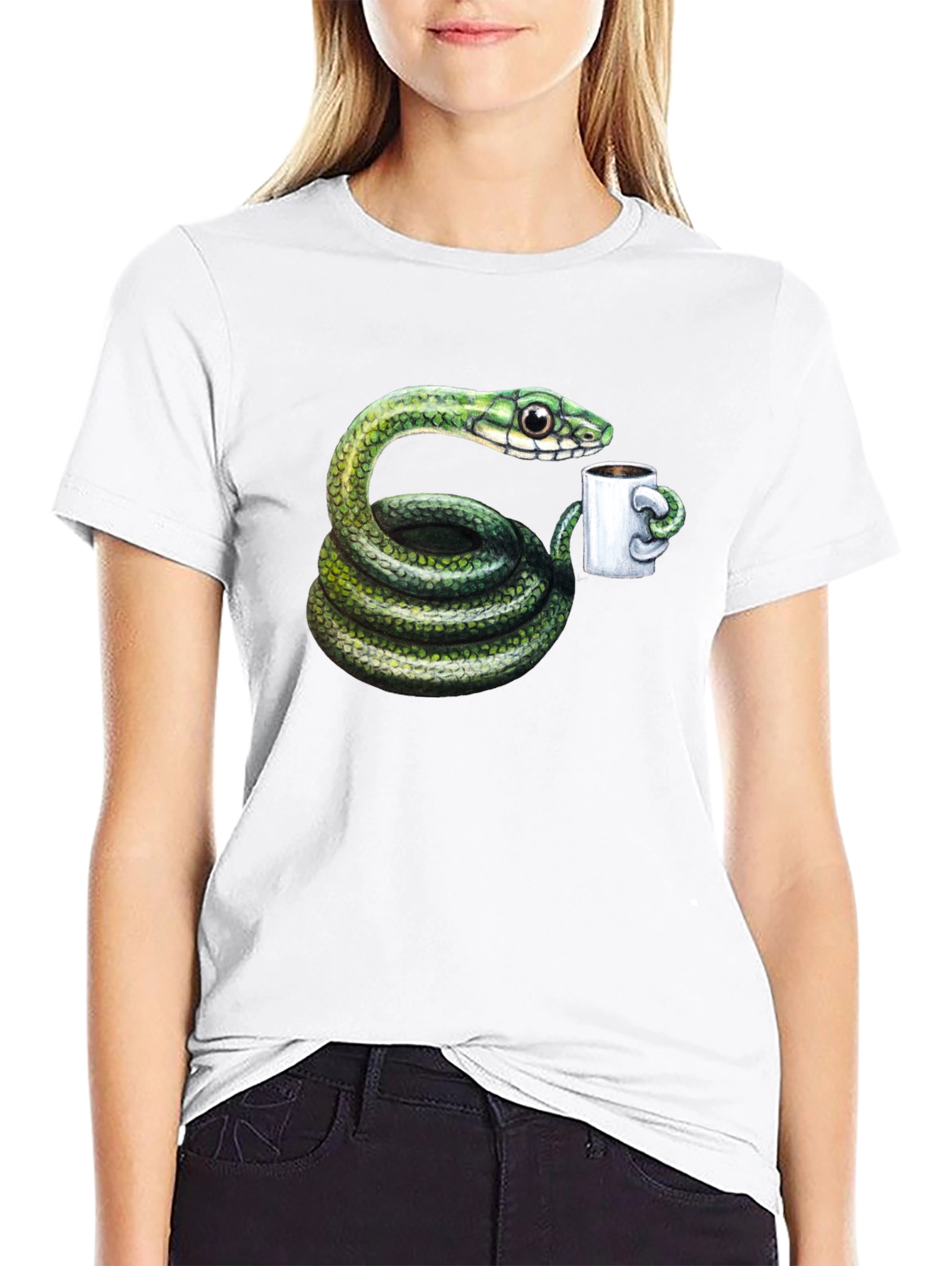 Snake Coffee Lover T-Shirt - Black