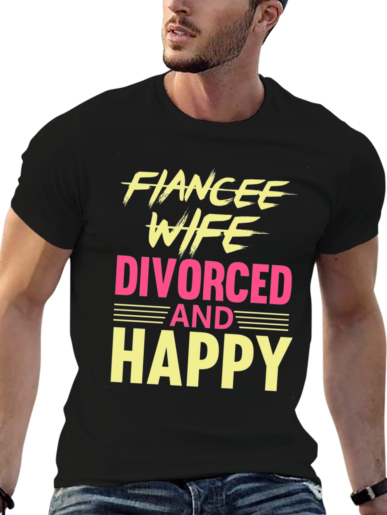 Funny Divorced & Happy Graphic T-Shirt