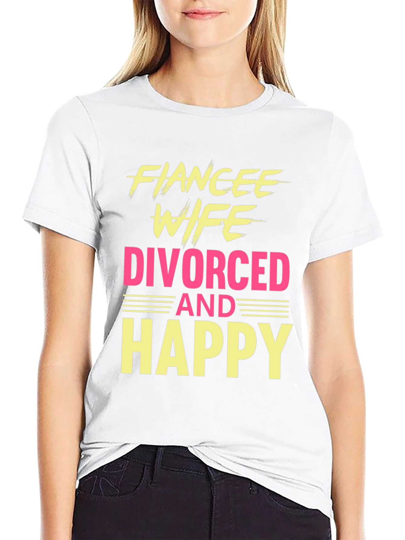 Funny Divorced & Happy Graphic T-Shirt