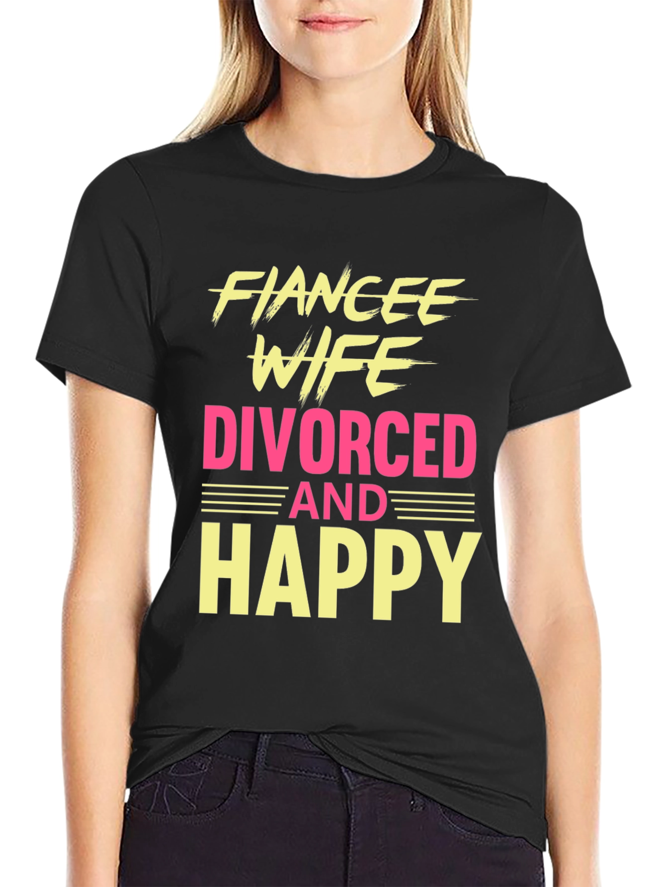 Funny Divorced & Happy Graphic T-Shirt