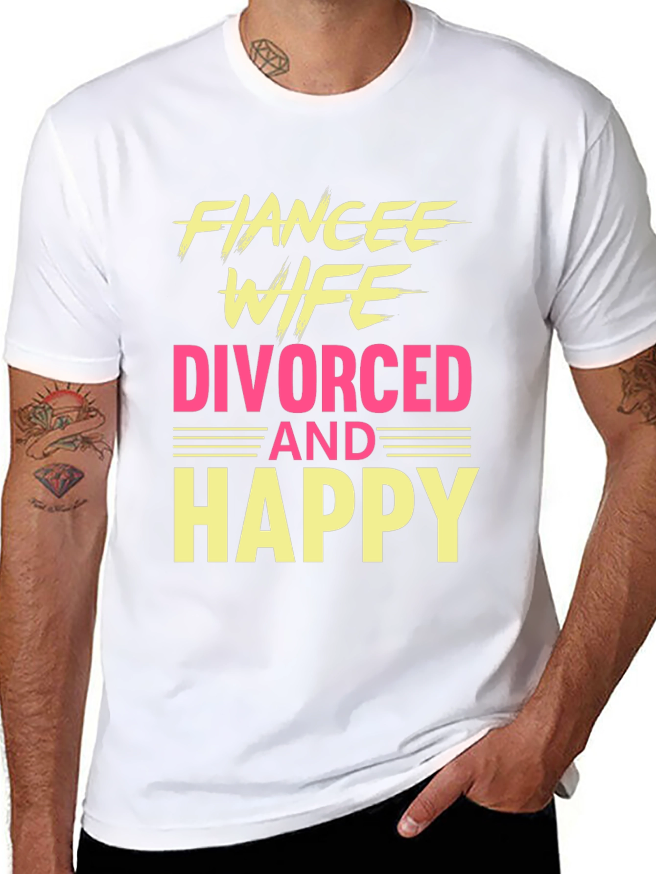 Funny Divorced & Happy Graphic T-Shirt