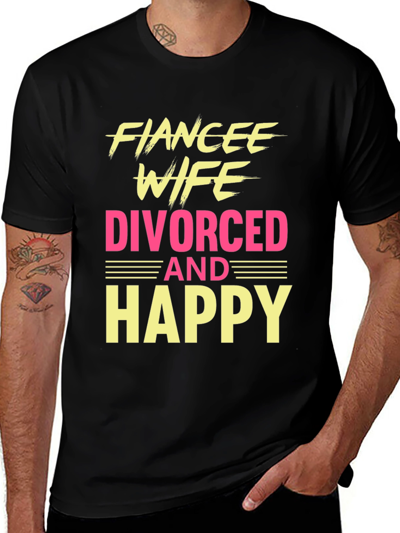 Funny Divorced & Happy Graphic T-Shirt