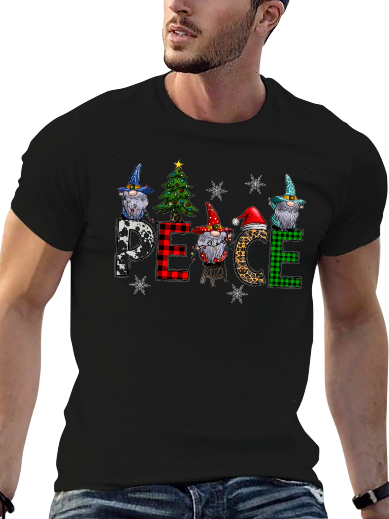 Peace Christmas Gnome T-Shirt Holiday Tee