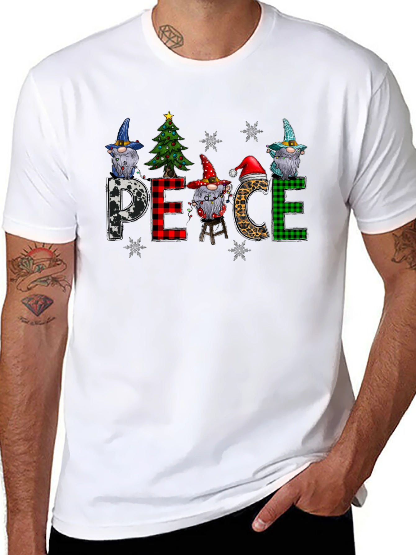 Peace Christmas Gnome T-Shirt Holiday Tee