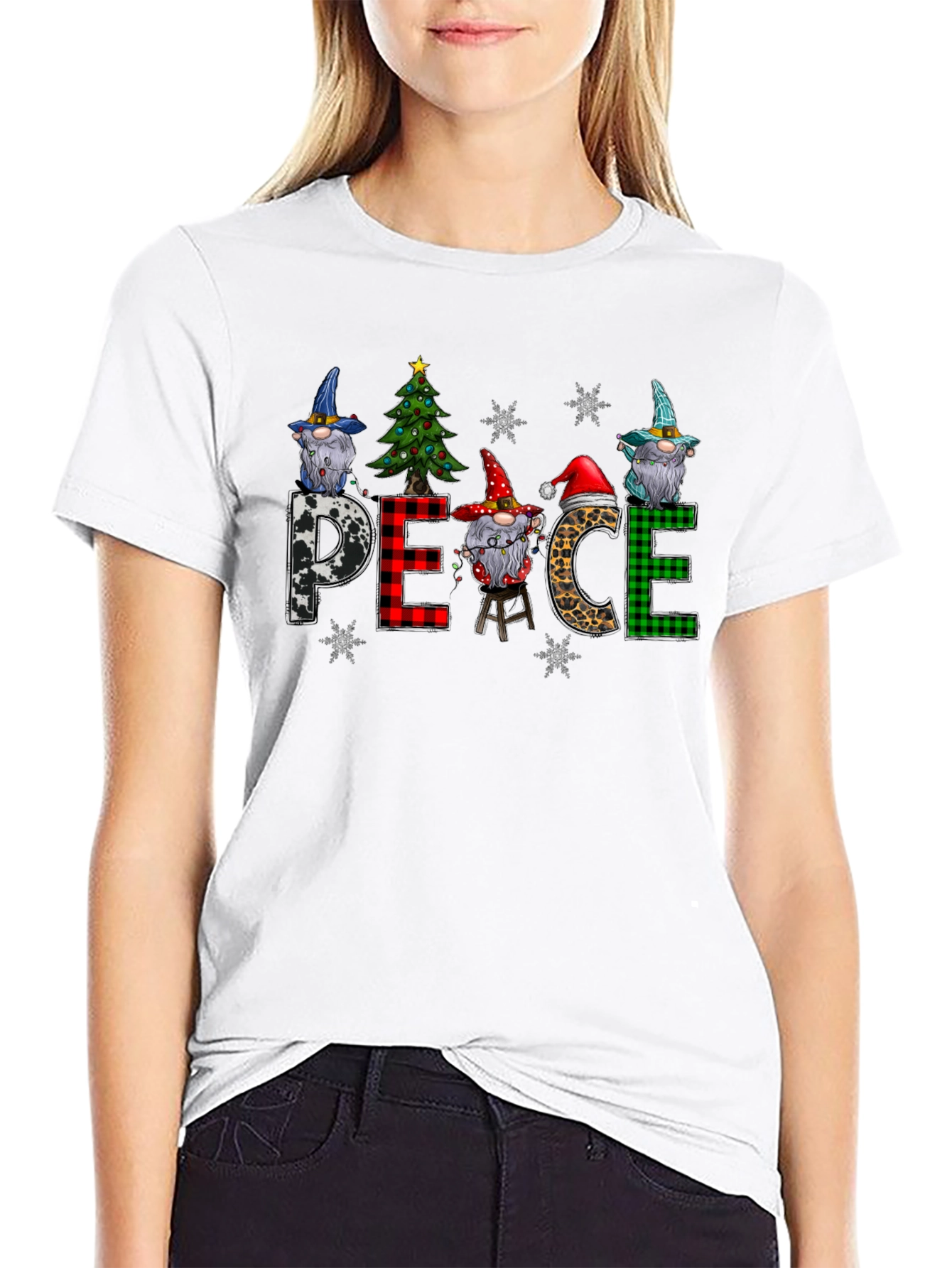 Peace Christmas Gnome T-Shirt Holiday Tee