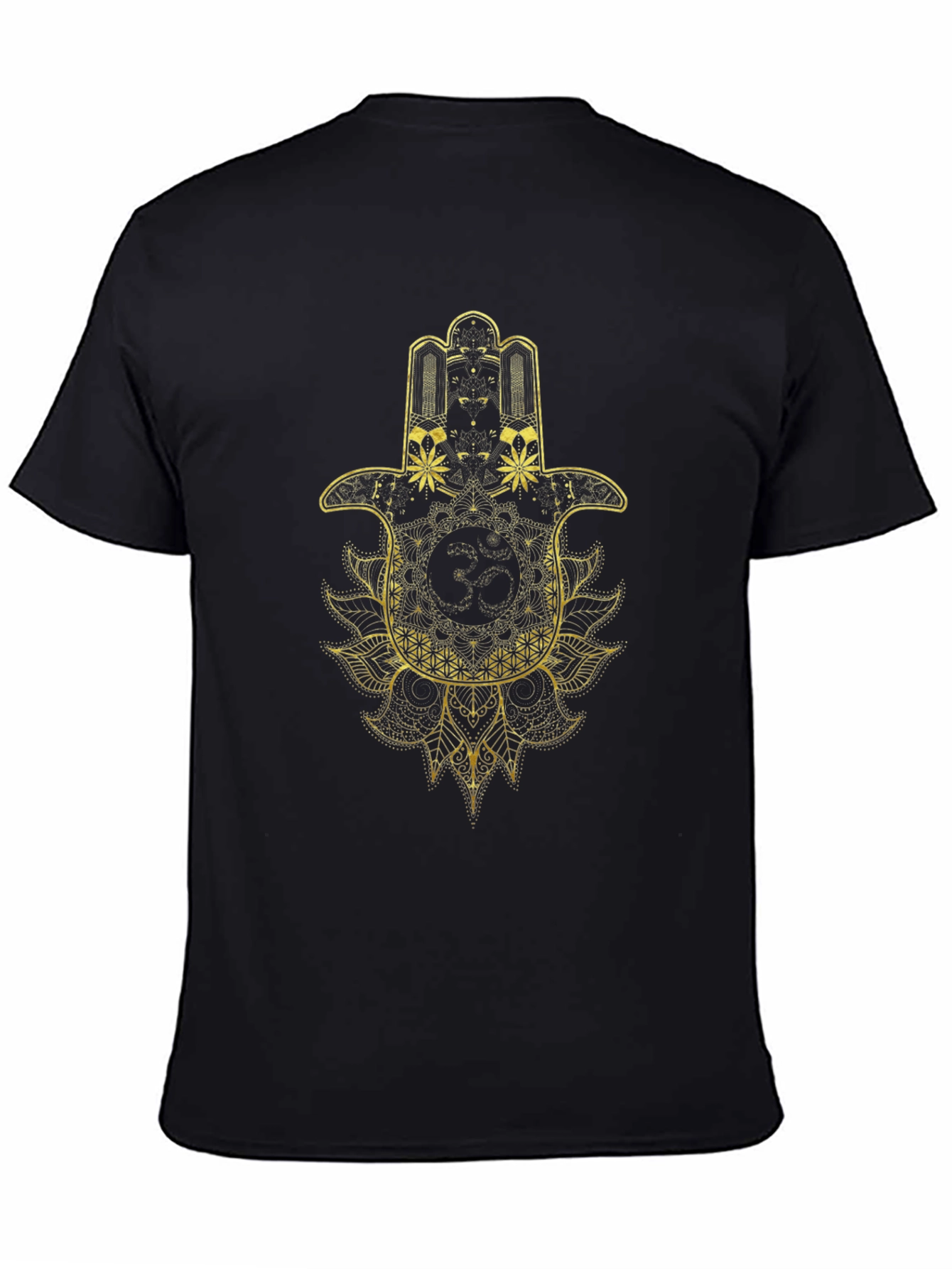 Hamsa Hand Mandala Graphic Tee - Black