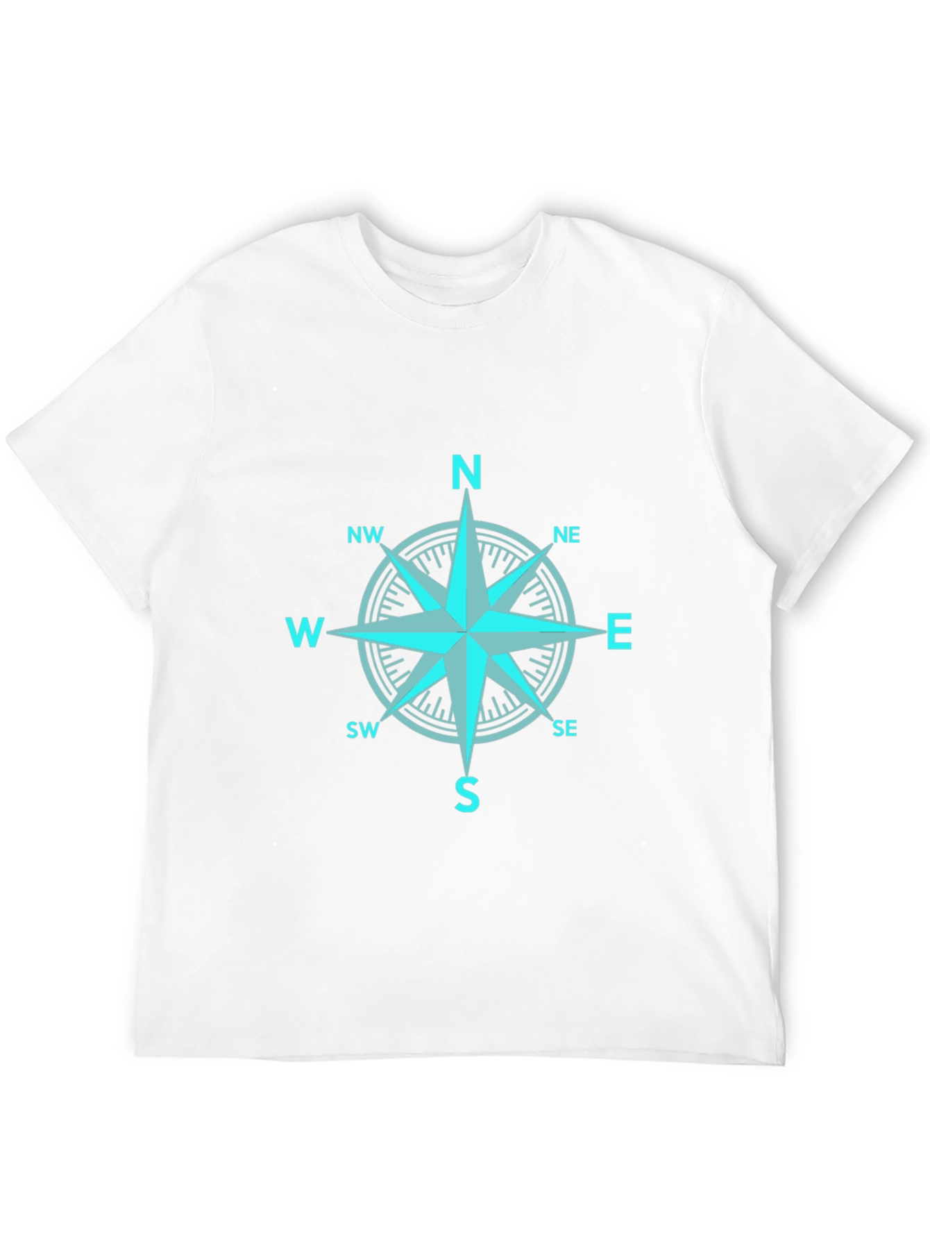 Compass Rose Graphic Print Black T-Shirt