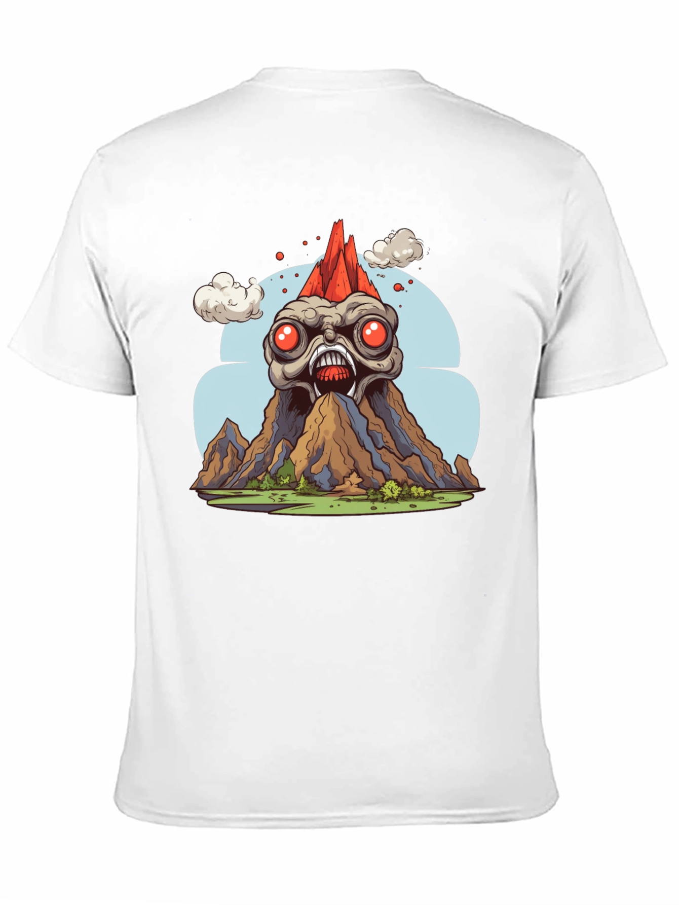 Monster Volcano Graphic Tee - Bold Black T-Shirt