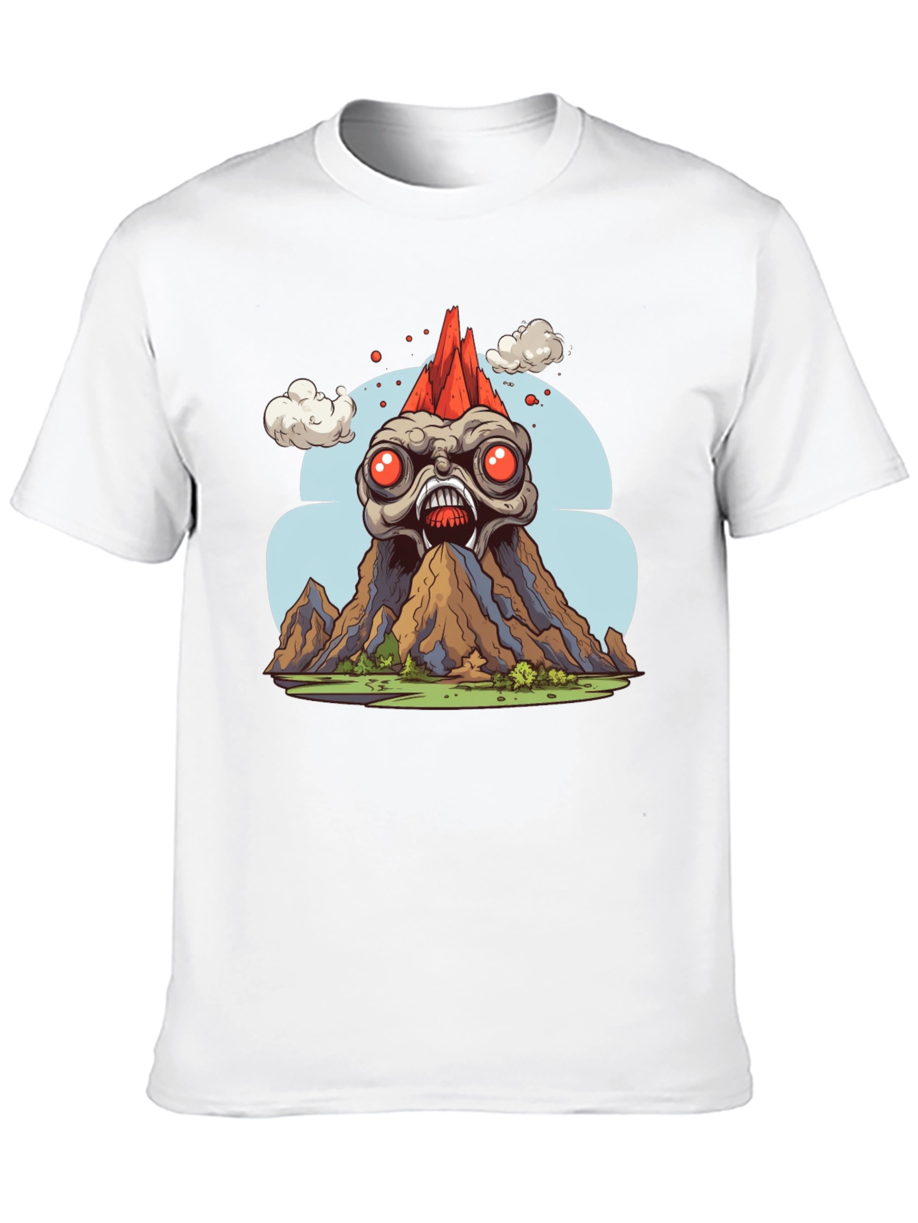Monster Volcano Graphic Tee - Bold Black T-Shirt