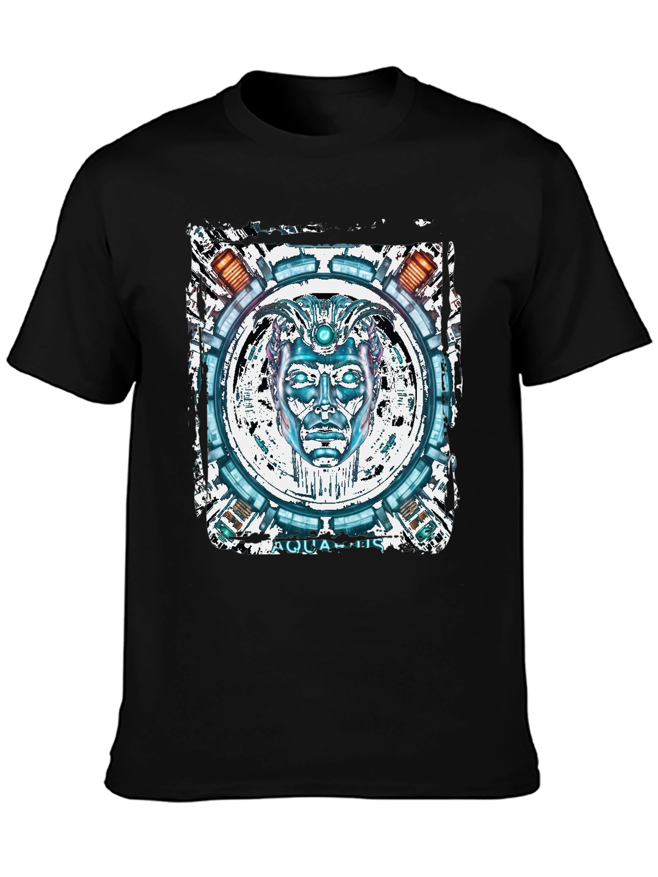 Aquatic Robot Face Graphic T-Shirt
