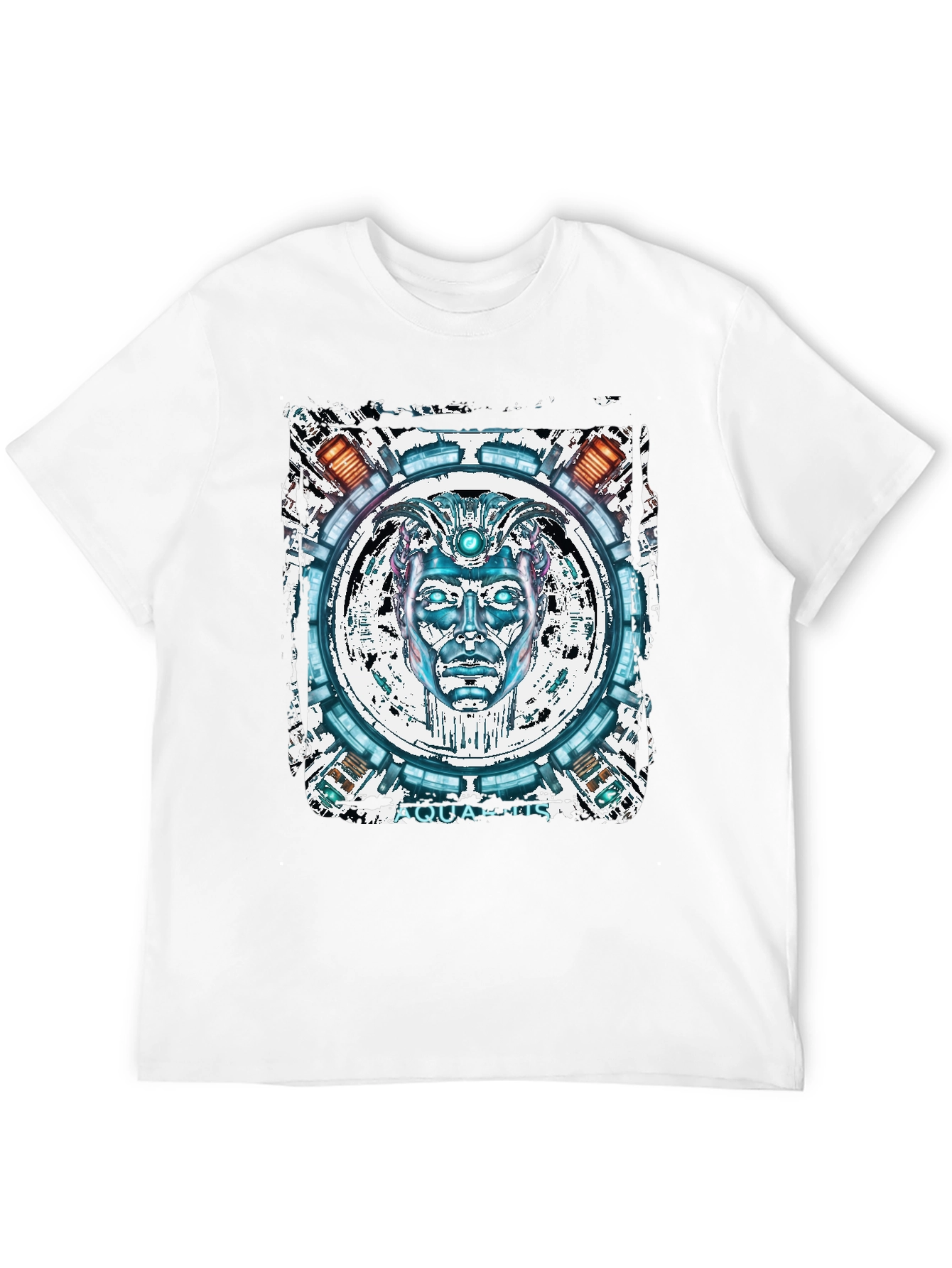 Aquatic Robot Face Graphic T-Shirt