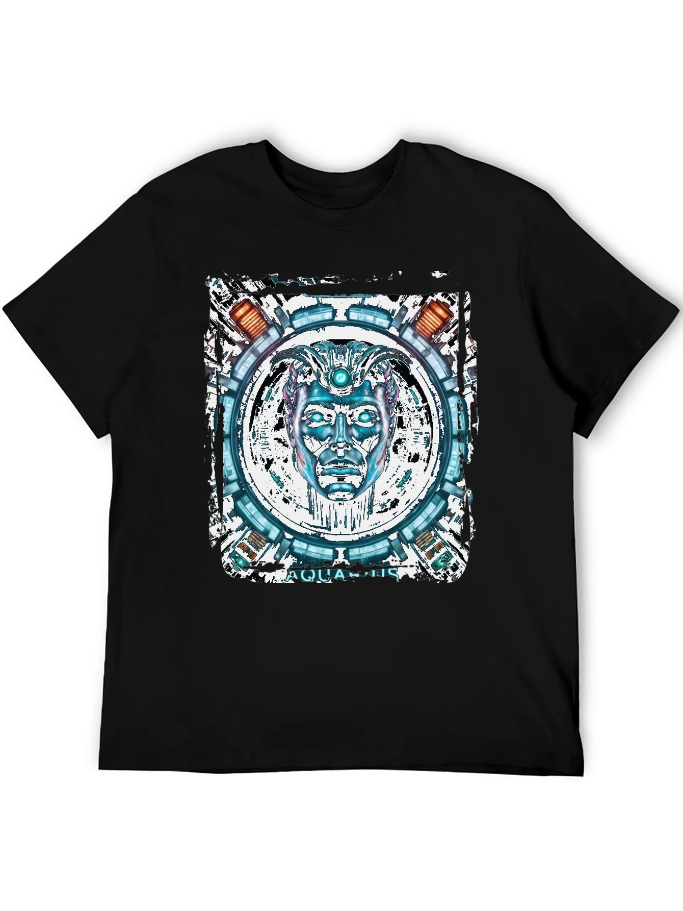Aquatic Robot Face Graphic T-Shirt