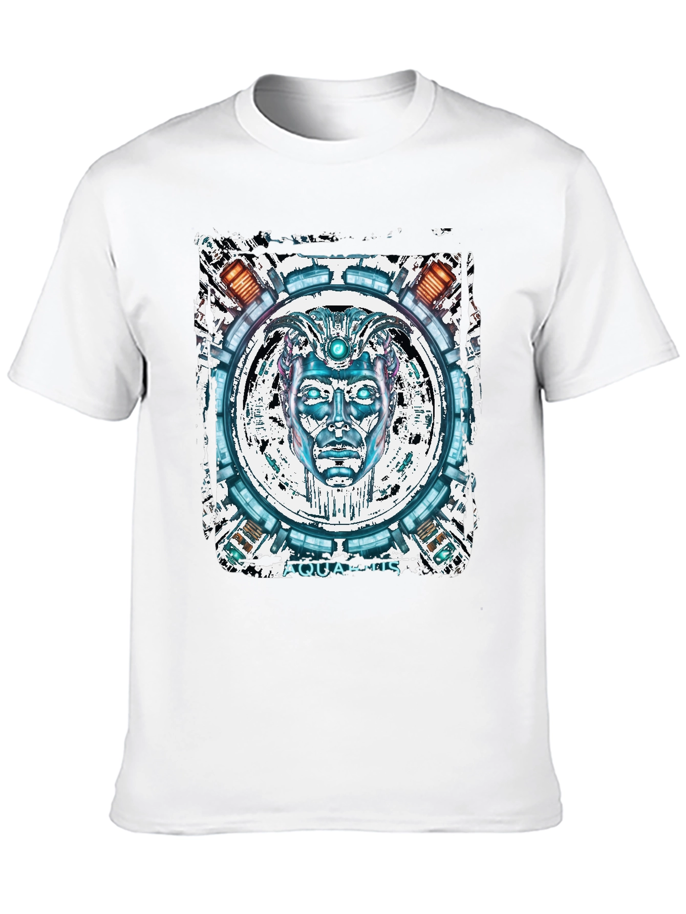 Aquatic Robot Face Graphic T-Shirt