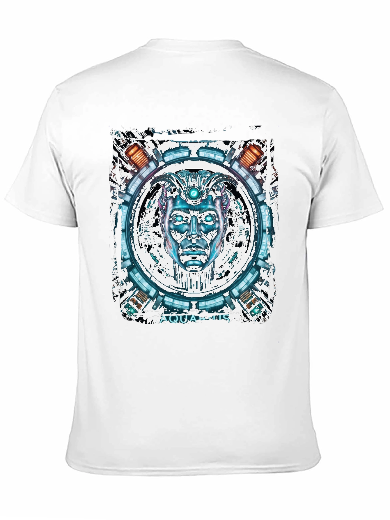 Aquatic Robot Face Graphic T-Shirt
