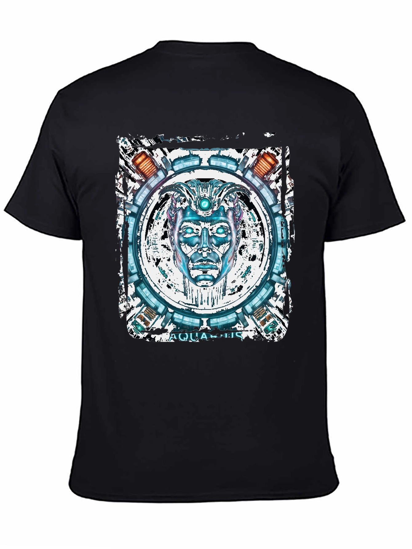 Aquatic Robot Face Graphic T-Shirt